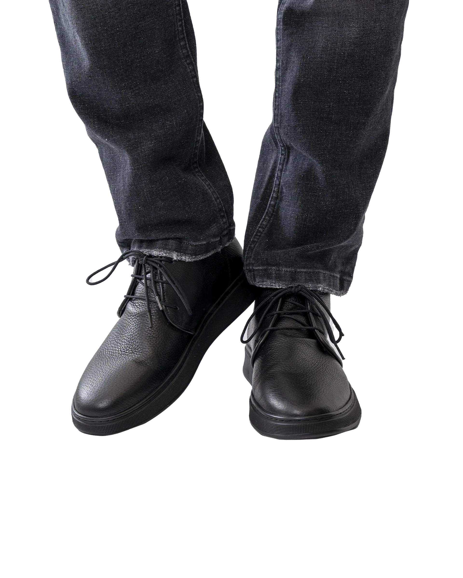 نیم بوت چرم مردانه مشکی آر ان اس RNS کد 12152619