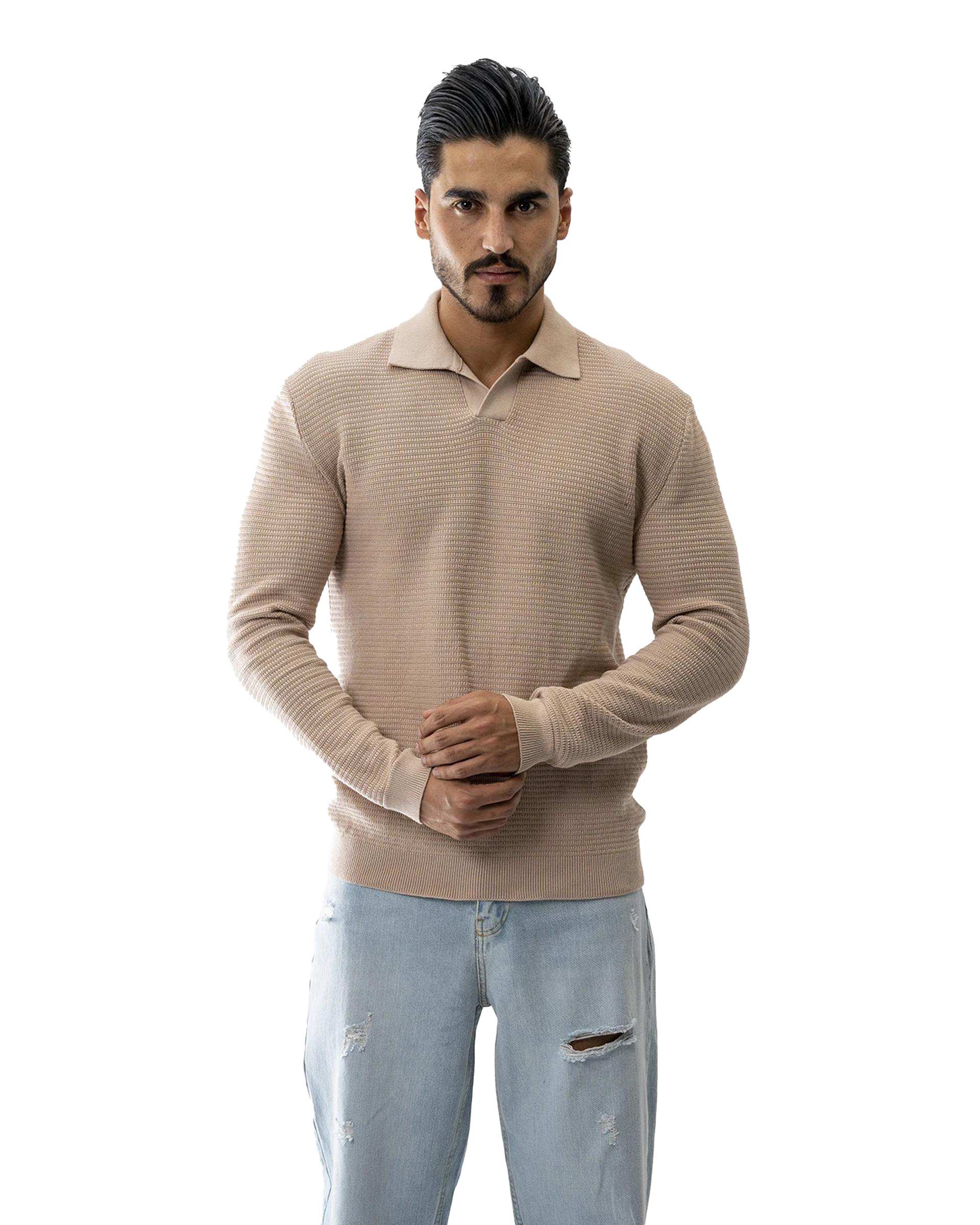 پلیور بافت مردانه کرم آر ان اس RNS کد 12232609