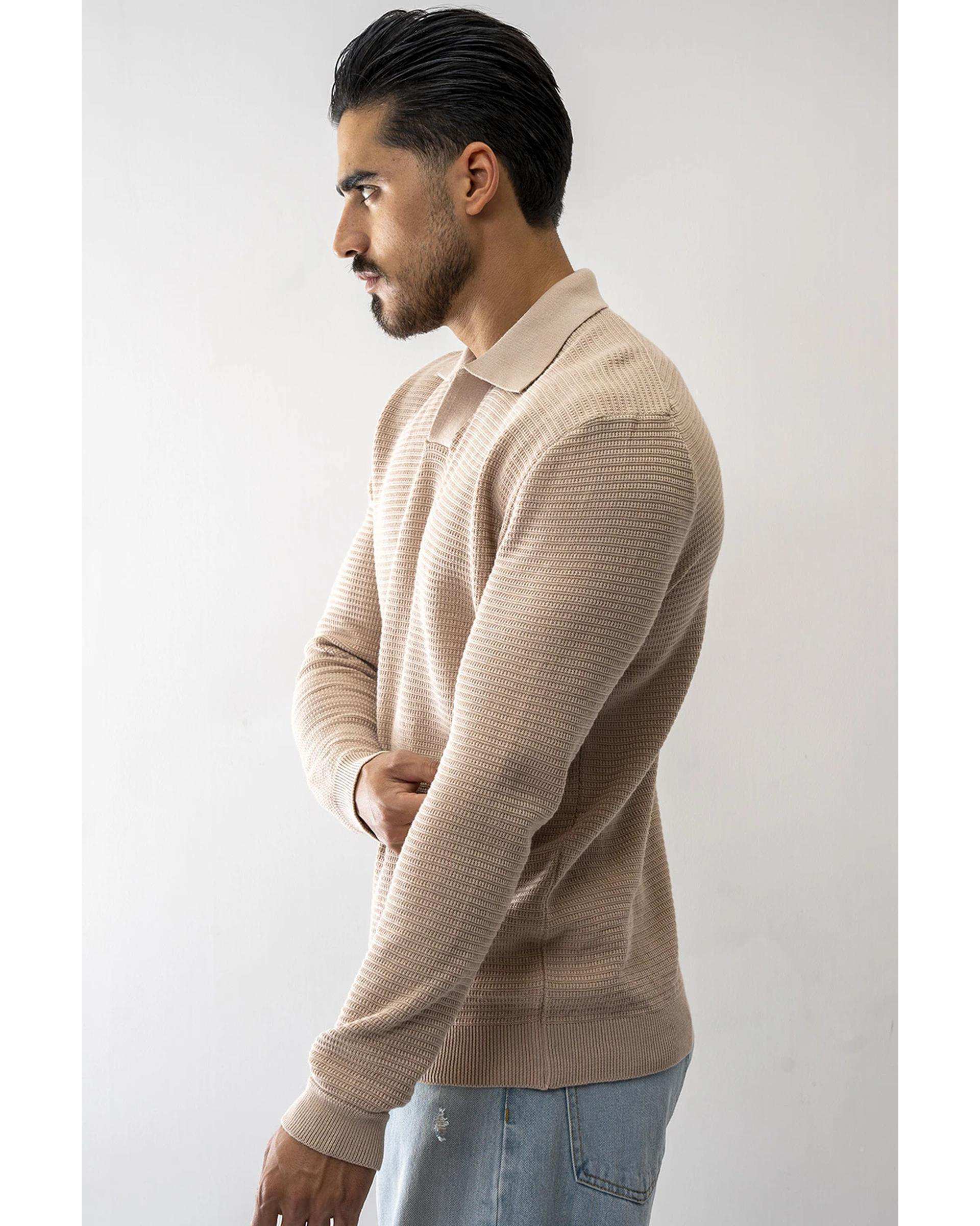 پلیور بافت مردانه کرم آر ان اس RNS کد 12232609