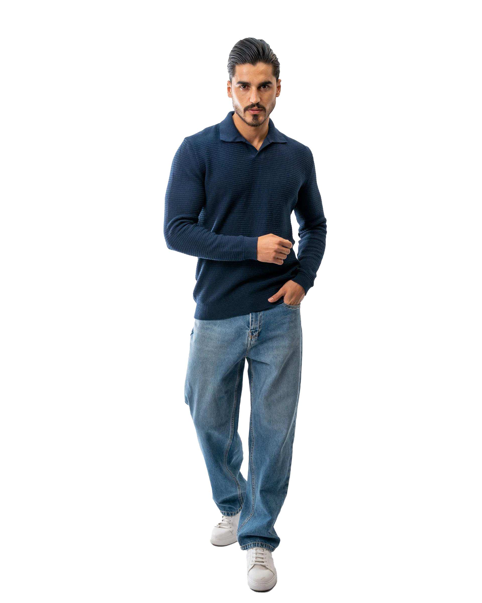 پلیور بافت مردانه سرمه ای آر ان اس RNS کد 12232609