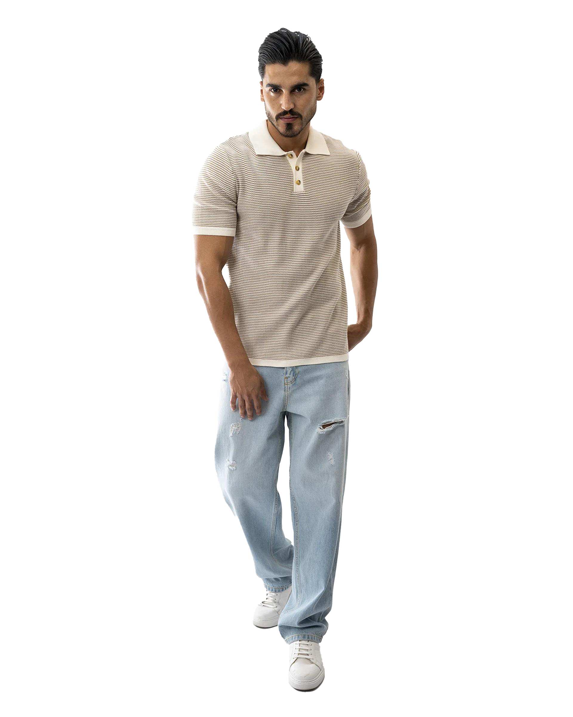 پولوشرت مردانه بافت نسکافه ای آر ان اس RNS کد 12312611