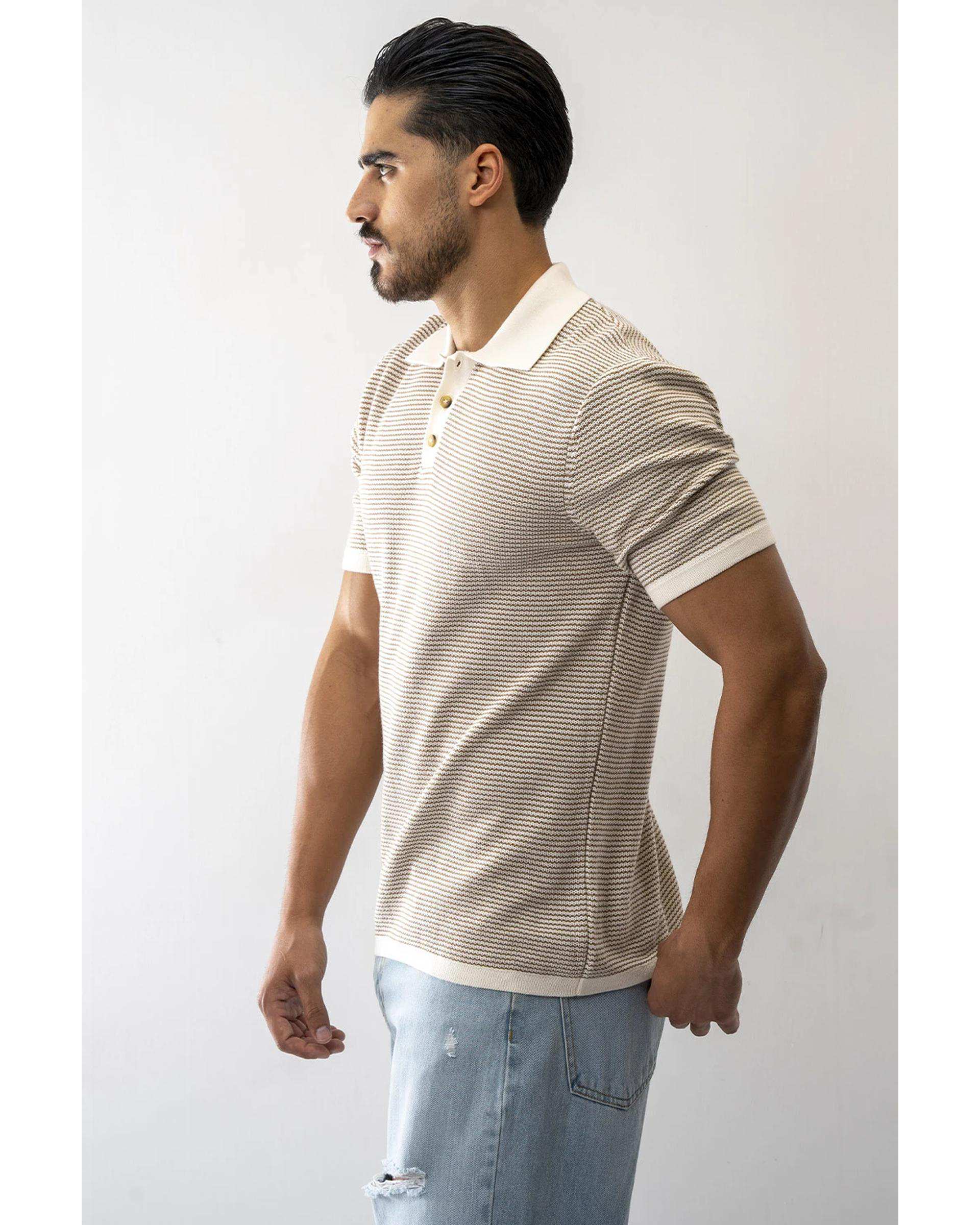 پولوشرت مردانه بافت نسکافه ای آر ان اس RNS کد 12312611