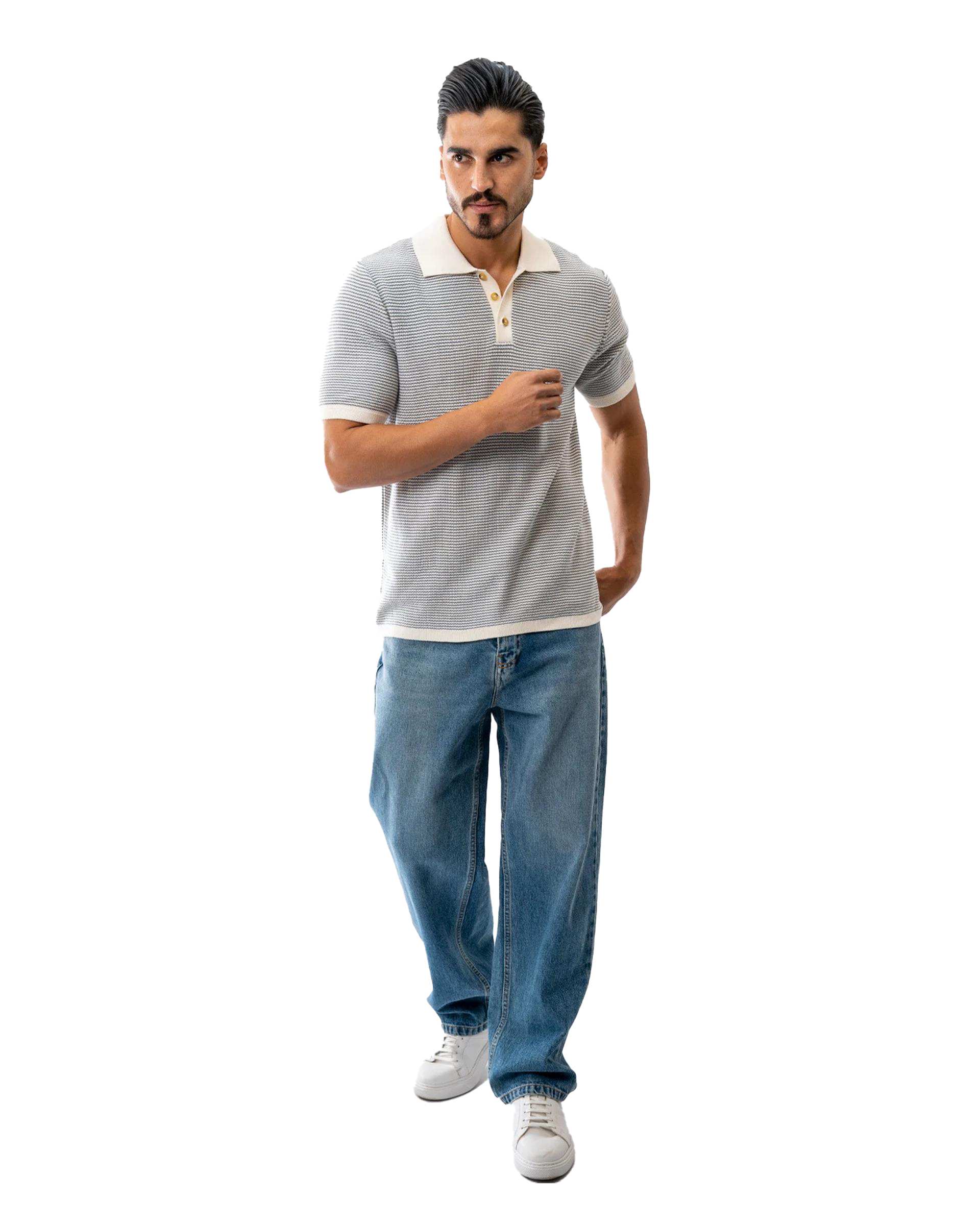 پولوشرت مردانه بافت طوسی تیره آر ان اس RNS کد 12312611