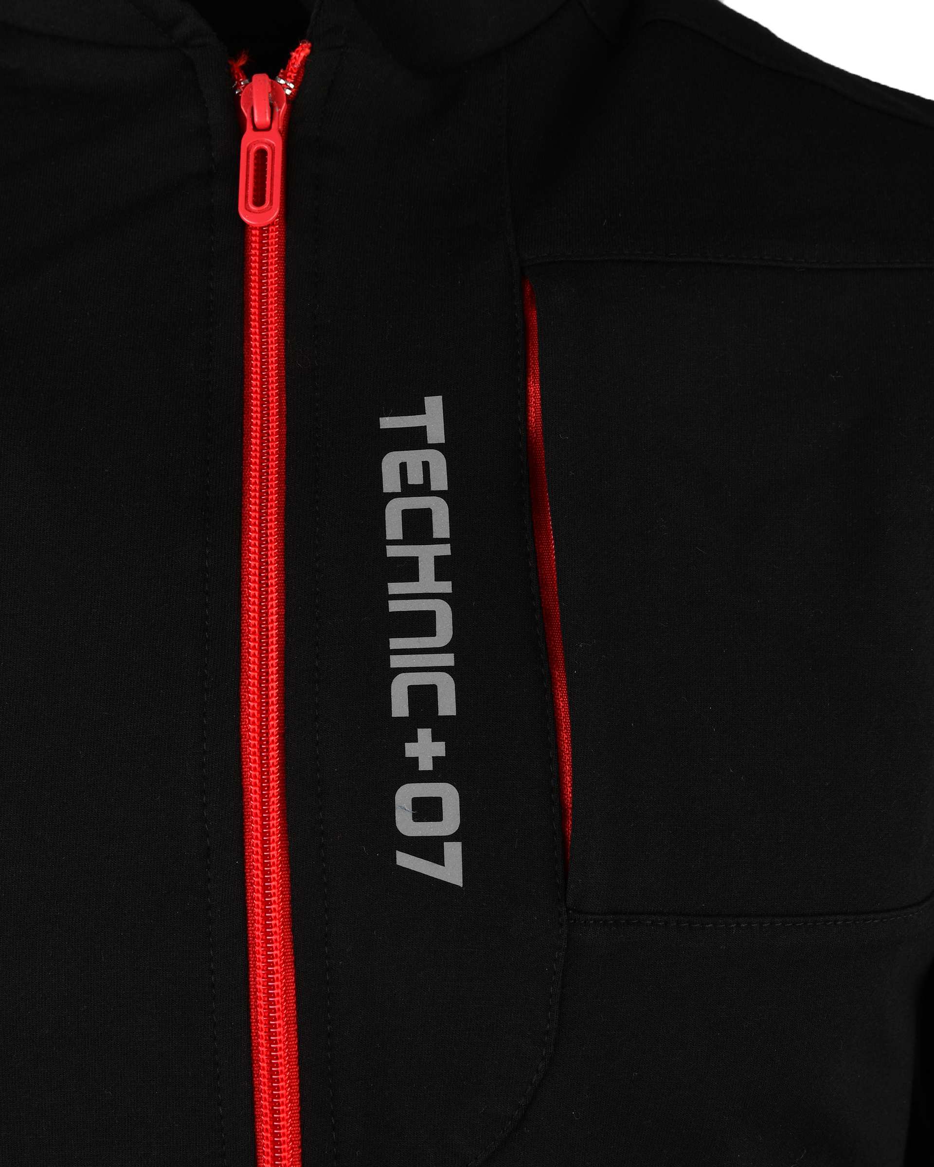 ست مانتو و شلوار ورزشی زنانه نخی مشکی قرمز تکنیک پلاس 07 مدل GK-131-ME