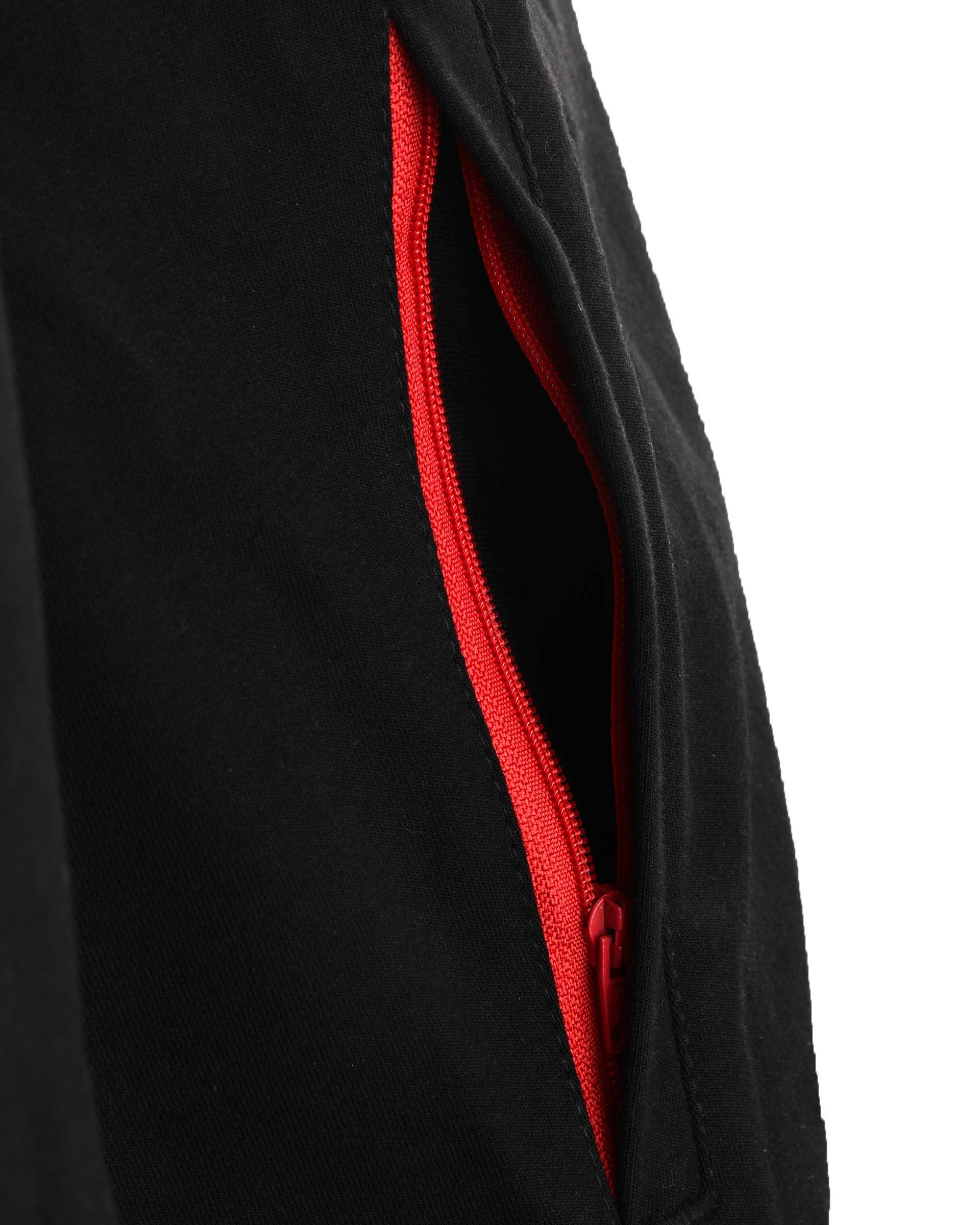 ست مانتو و شلوار ورزشی زنانه نخی مشکی قرمز تکنیک پلاس 07 مدل GK-131-ME