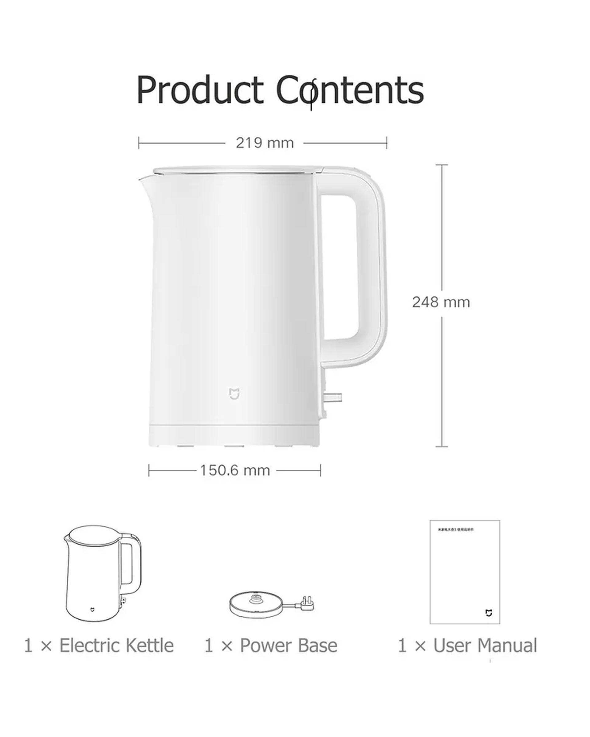 کتری برقی سفید شیائومی Xiaomi مدل Mijia Electric Kettle3