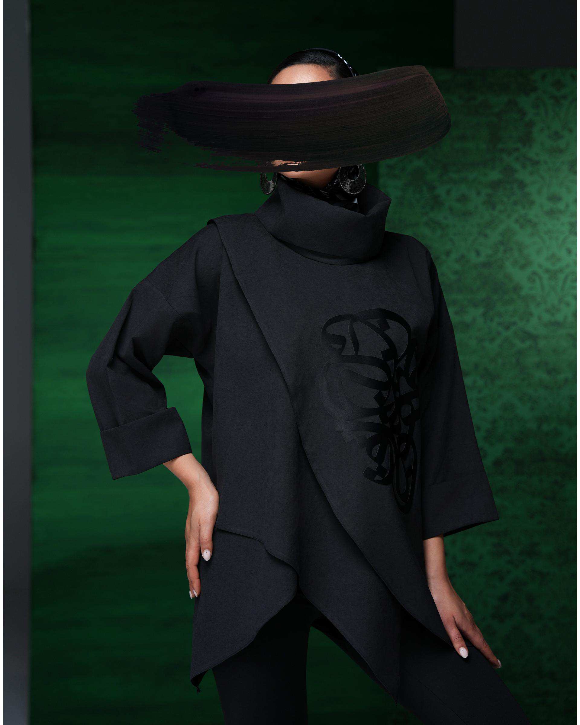 بلوز زنانه مشکی طاقه چیان Taghechian مدل ثلث