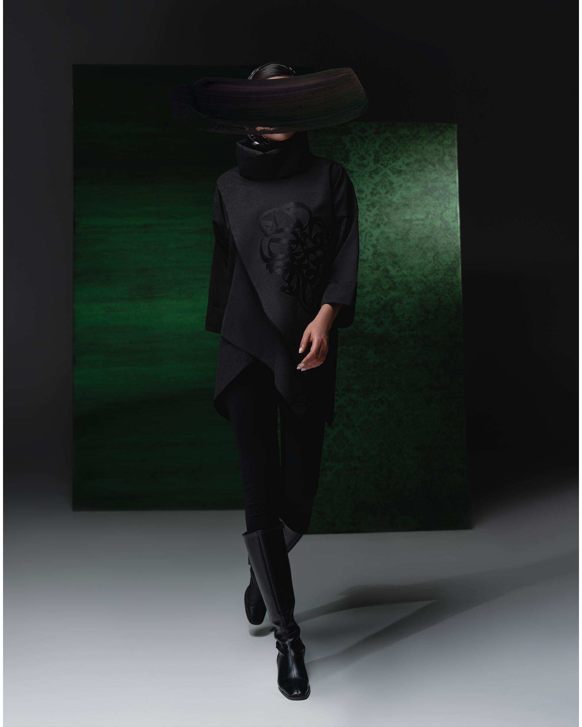 بلوز زنانه مشکی طاقه چیان Taghechian مدل ثلث