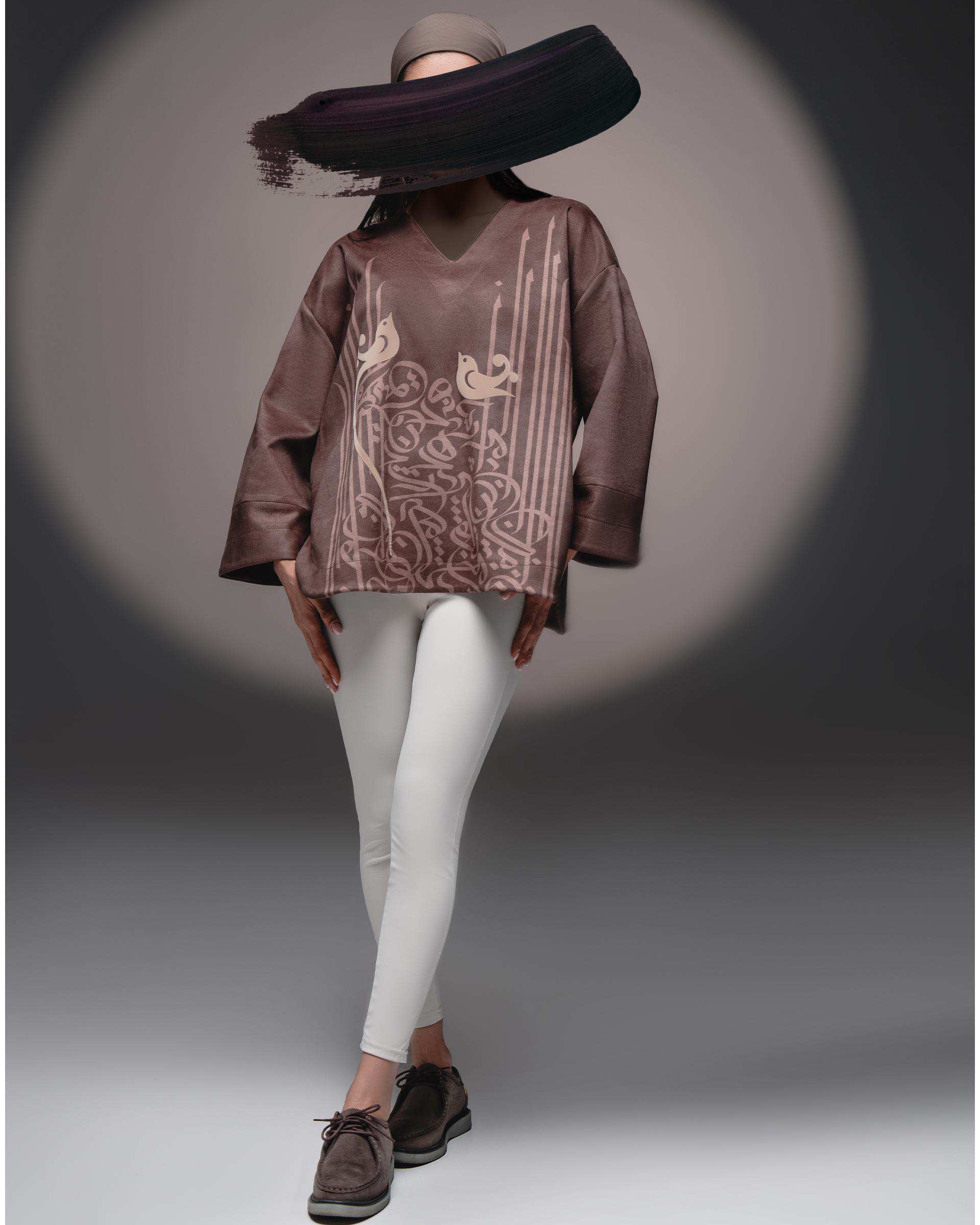 بلوز زنانه قهوه ای طاقه چیان Taghechian مدل دلنواز