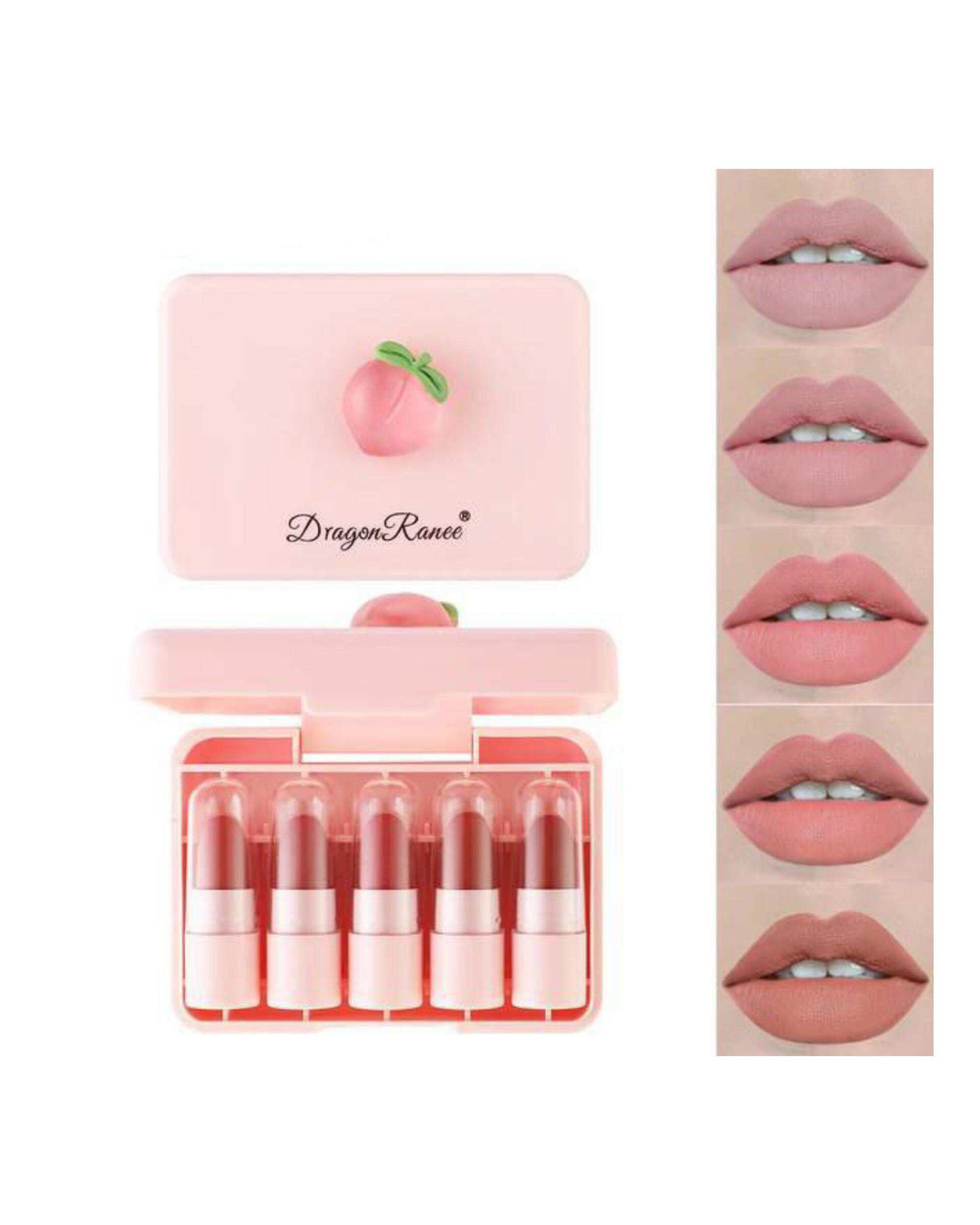 پک رژ لب جامد طرح هلو بسته ۵ عددی