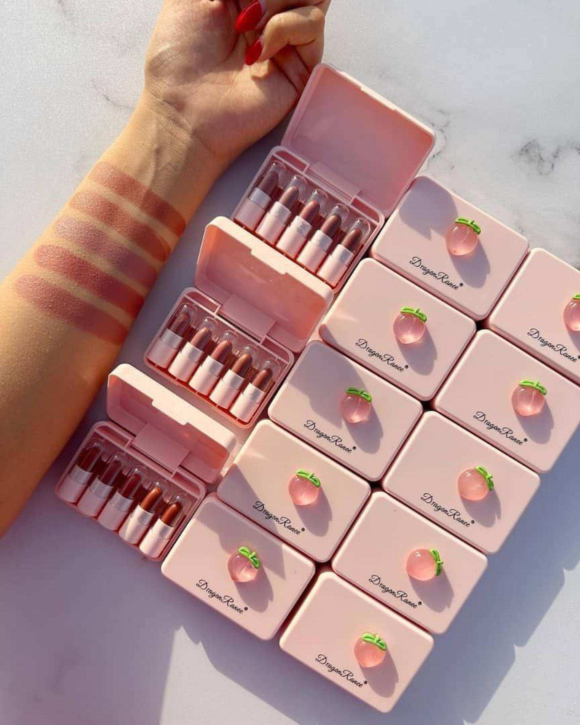 پک رژ لب جامد طرح هلو بسته ۵ عددی