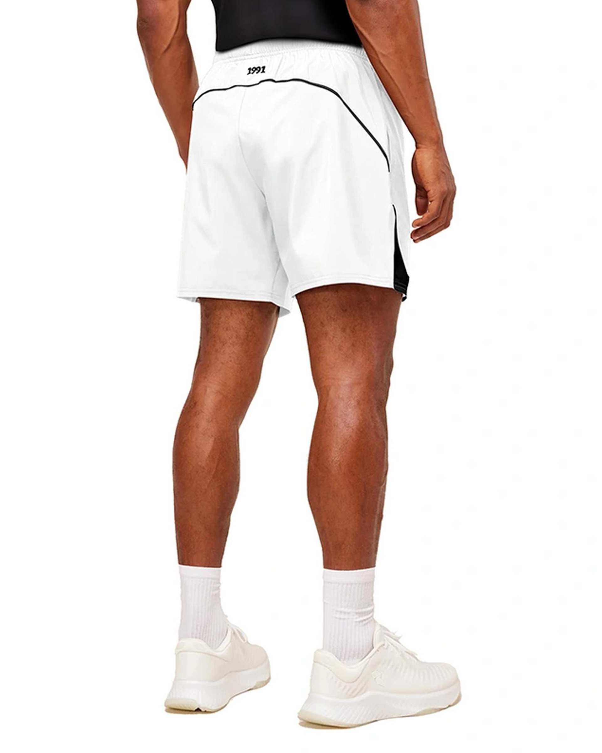 شلوارک ورزشی مردانه line سفید نوزده نود و یک 1991 مدل SH1973 W