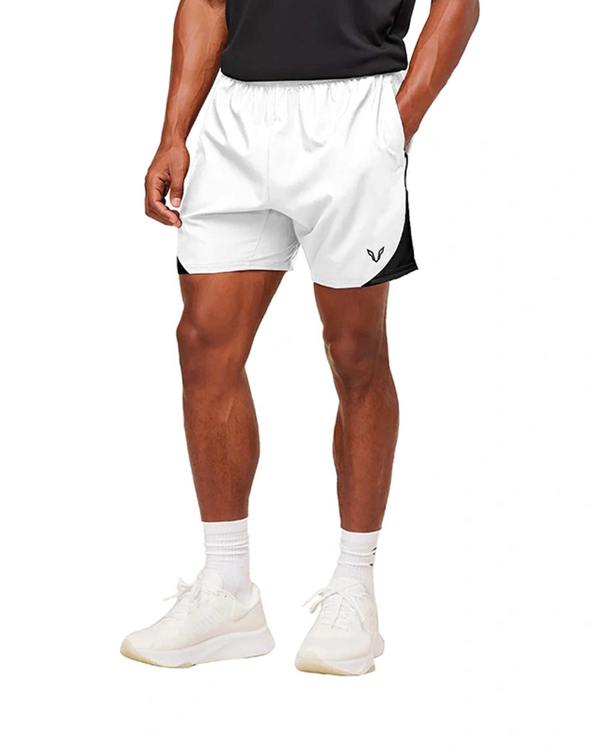 شلوارک ورزشی مردانه line سفید نوزده نود و یک 1991 مدل SH1973 W