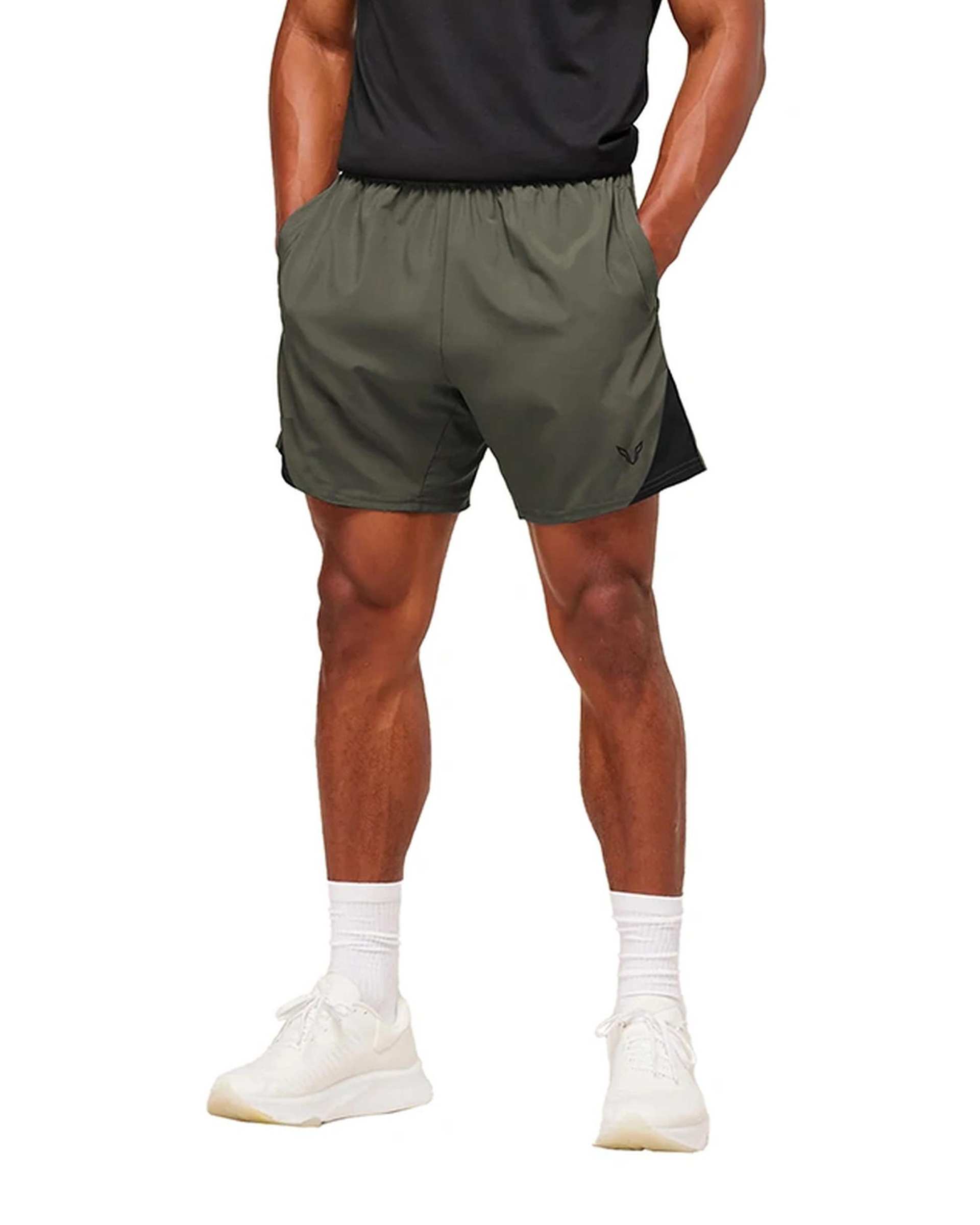 شلوارک ورزشی مردانه line سبز زیتونی نوزده نود و یک 1991 مدل SH1973 OLG