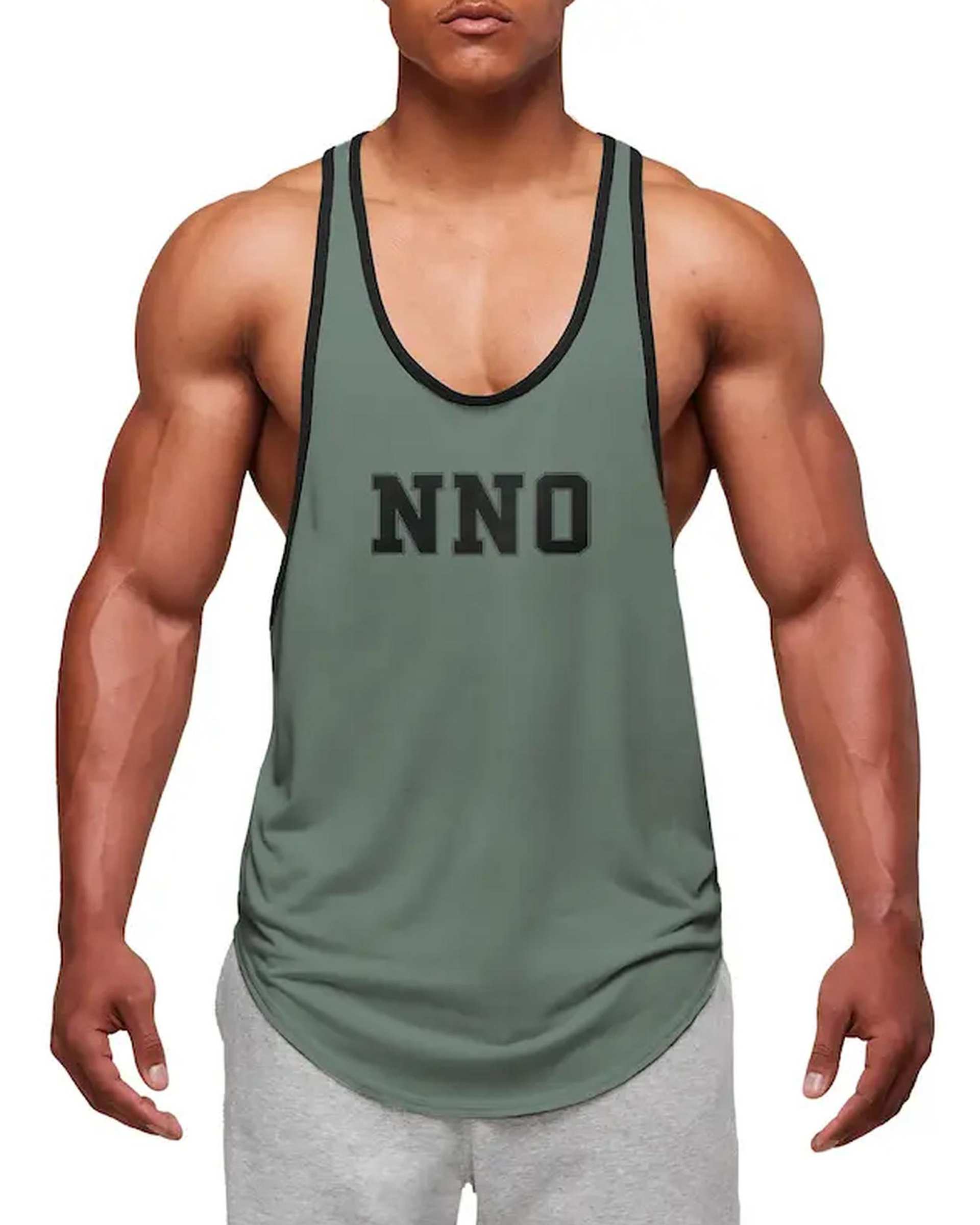 تاپ ورزشی مردانه اورسایز سبز تیره نوزده نود و یک 1991 مدل TS1995 G