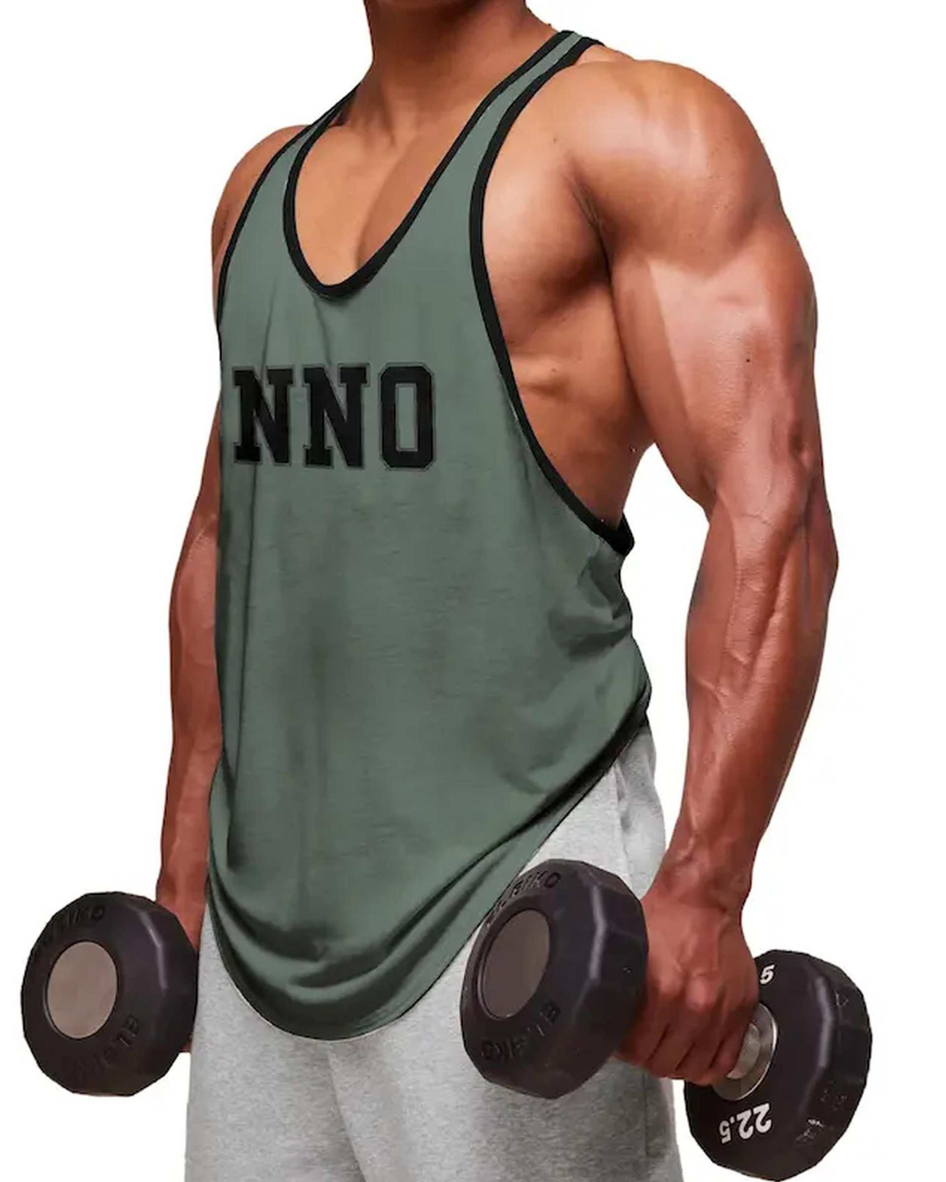 تاپ ورزشی مردانه اورسایز سبز تیره نوزده نود و یک 1991 مدل TS1995 G