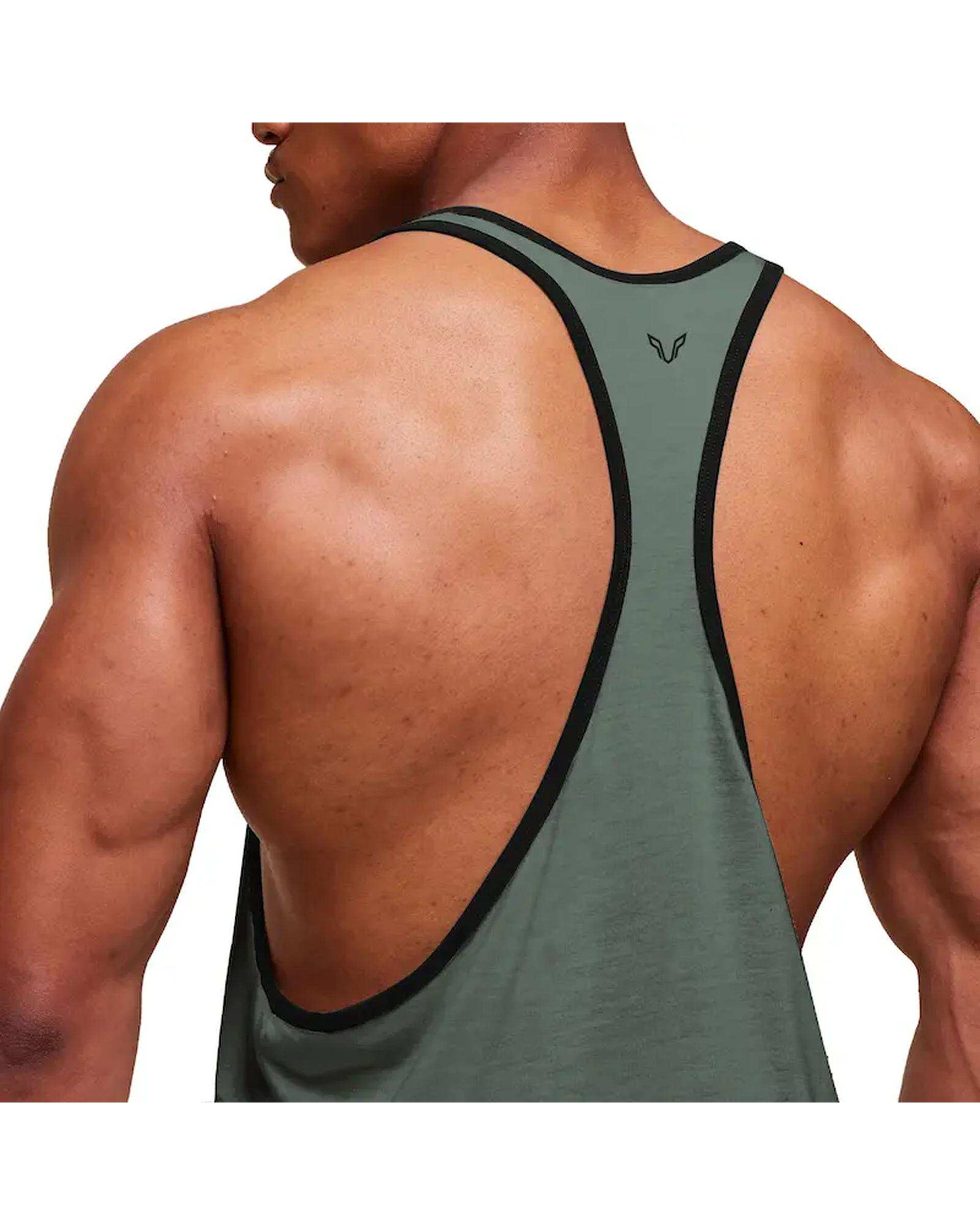 تاپ ورزشی مردانه اورسایز سبز تیره نوزده نود و یک 1991 مدل TS1995 G