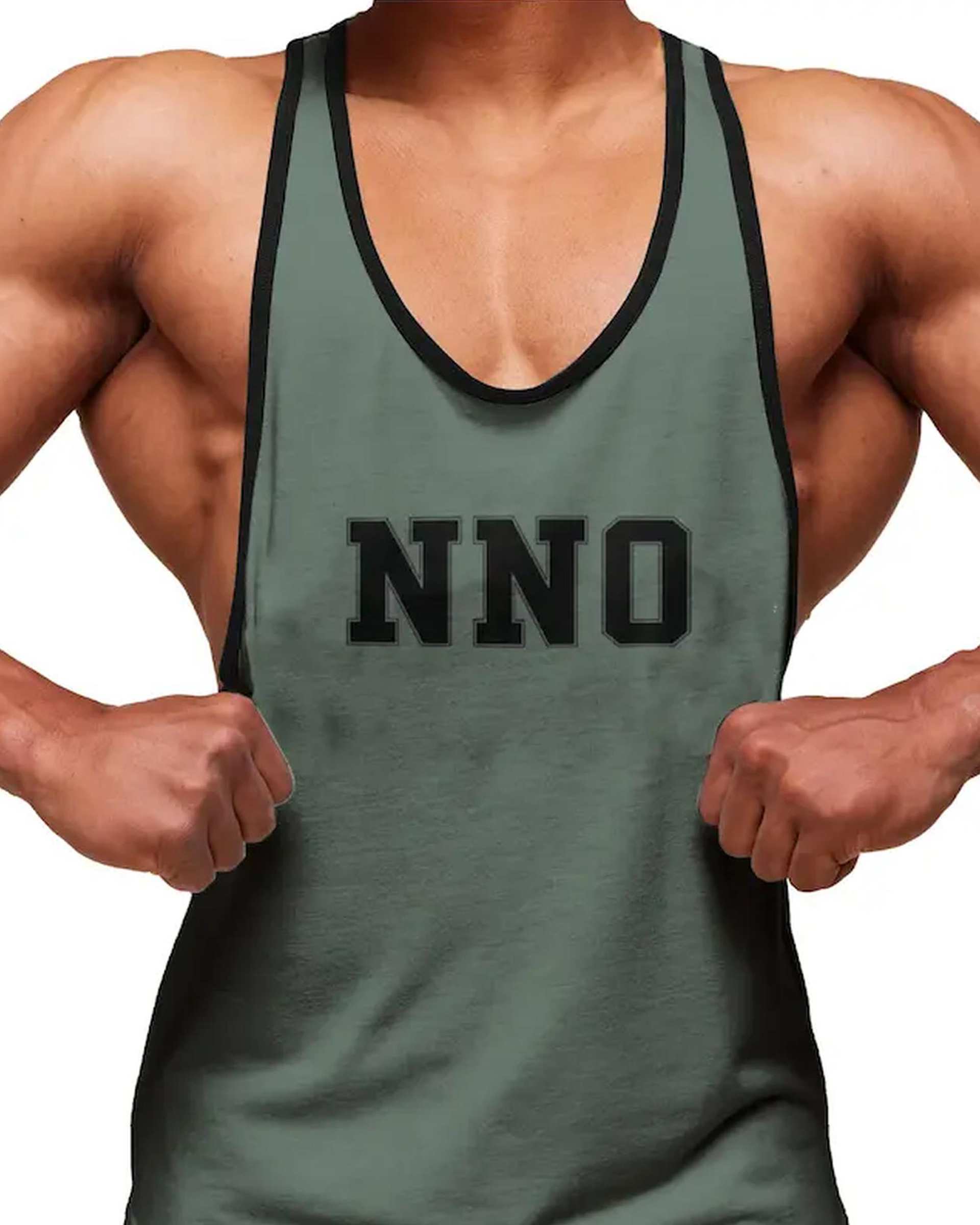 تاپ ورزشی مردانه اورسایز سبز تیره نوزده نود و یک 1991 مدل TS1995 G