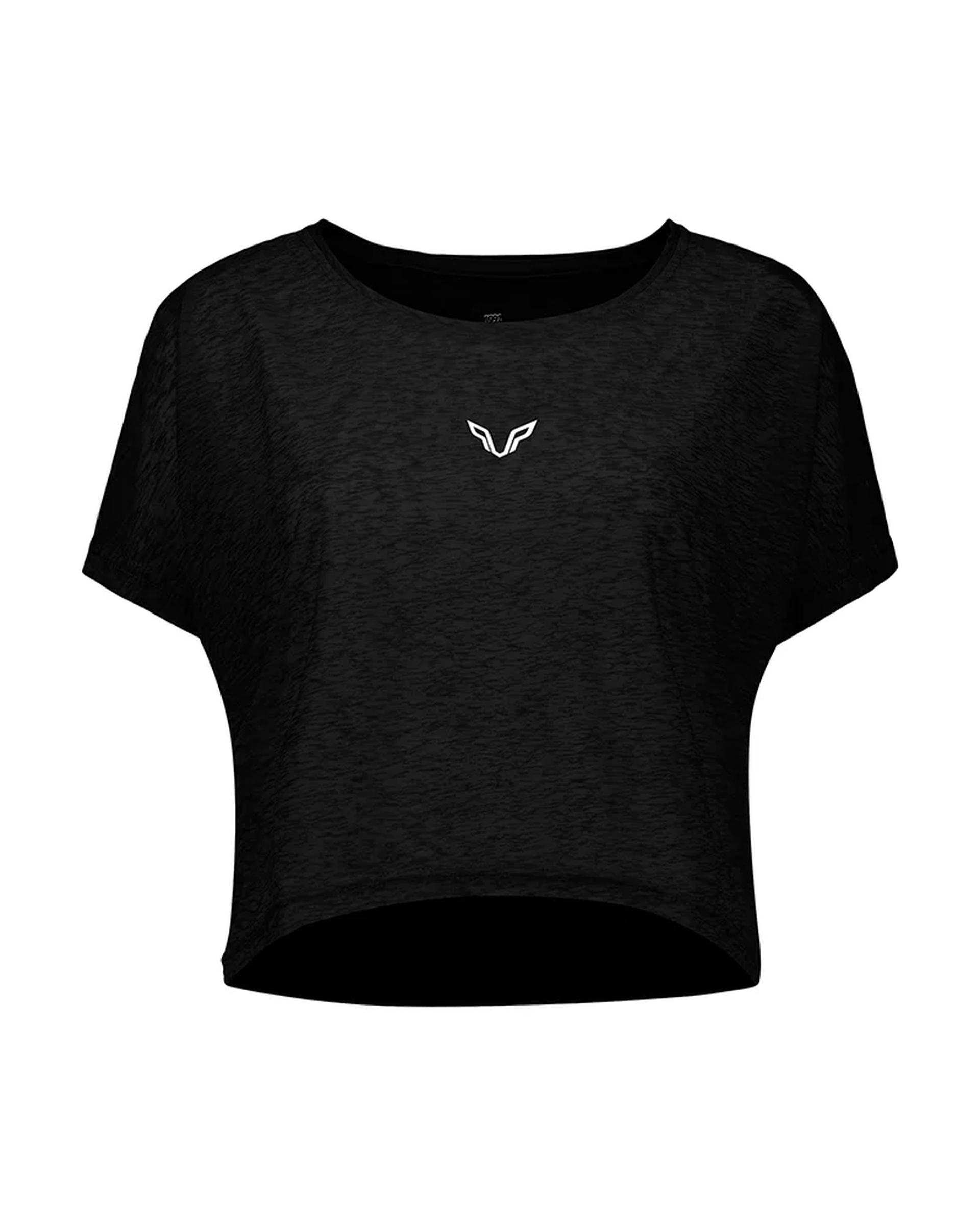 تی شرت کراپ ورزشی زنانه مشکی نوزده نود و یک 1991 مدل TS1991 B