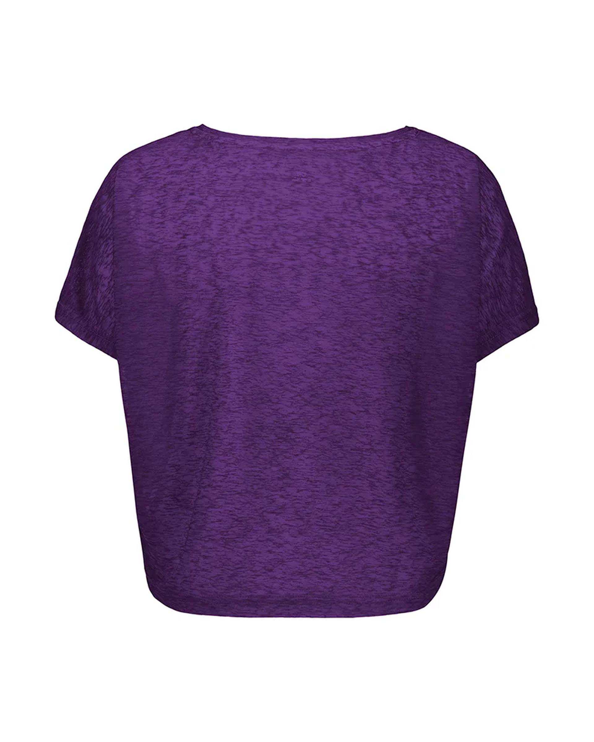 تی شرت کراپ ورزشی زنانه بنفش نوزده نود و یک 1991 مدل TS1991 PU