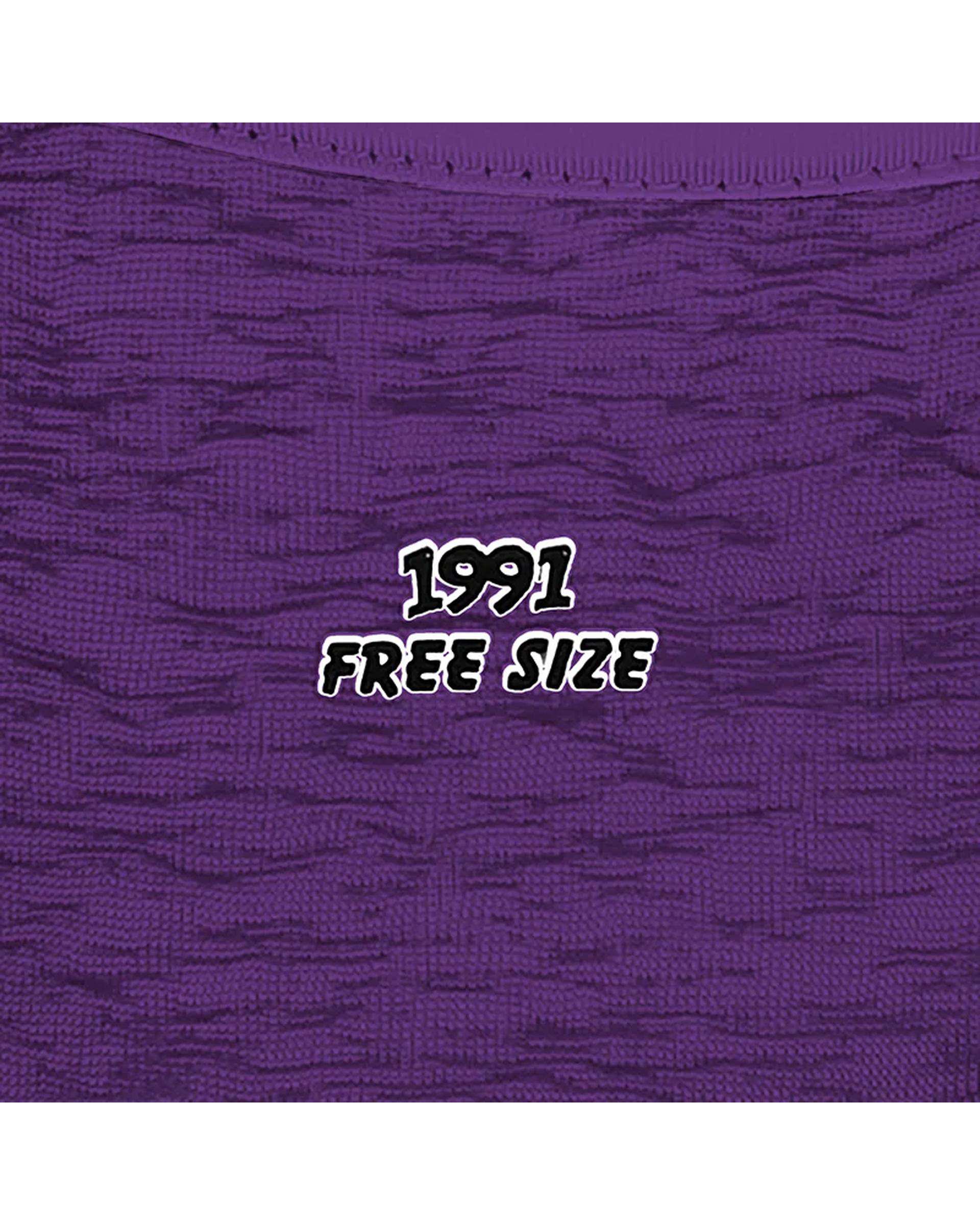 تی شرت کراپ ورزشی زنانه بنفش نوزده نود و یک 1991 مدل TS1991 PU