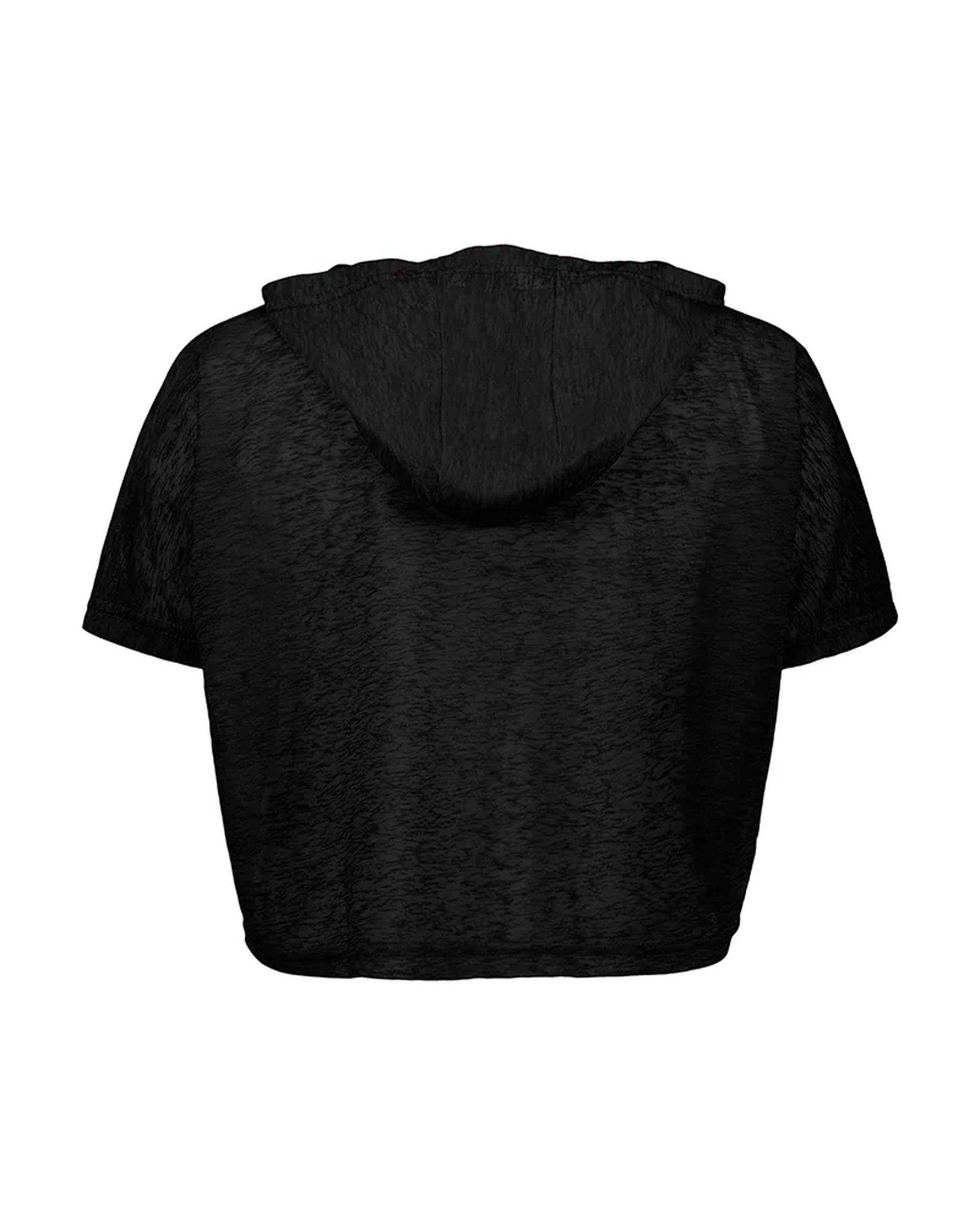 تی شرت کراپ ورزشی زنانه زیپ دار مشکی نوزده نود و یک 1991 مدل TS1992 B