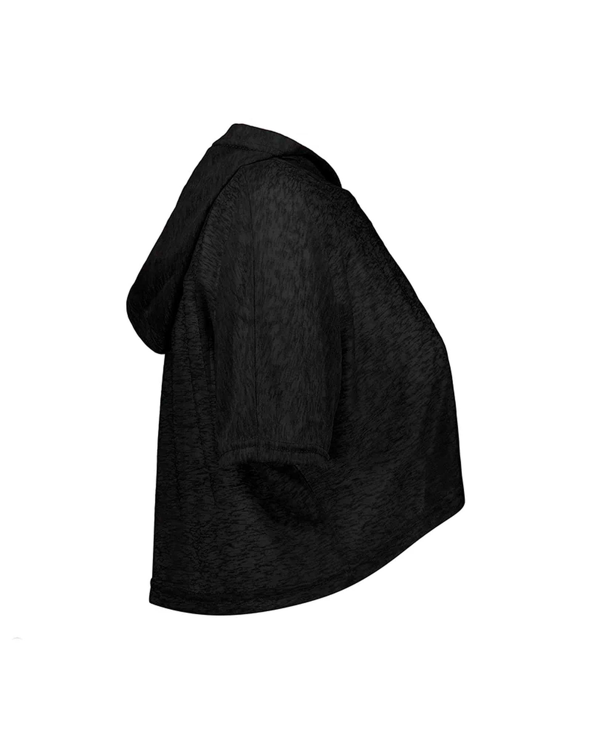 تی شرت کراپ ورزشی زنانه زیپ دار مشکی نوزده نود و یک 1991 مدل TS1992 B