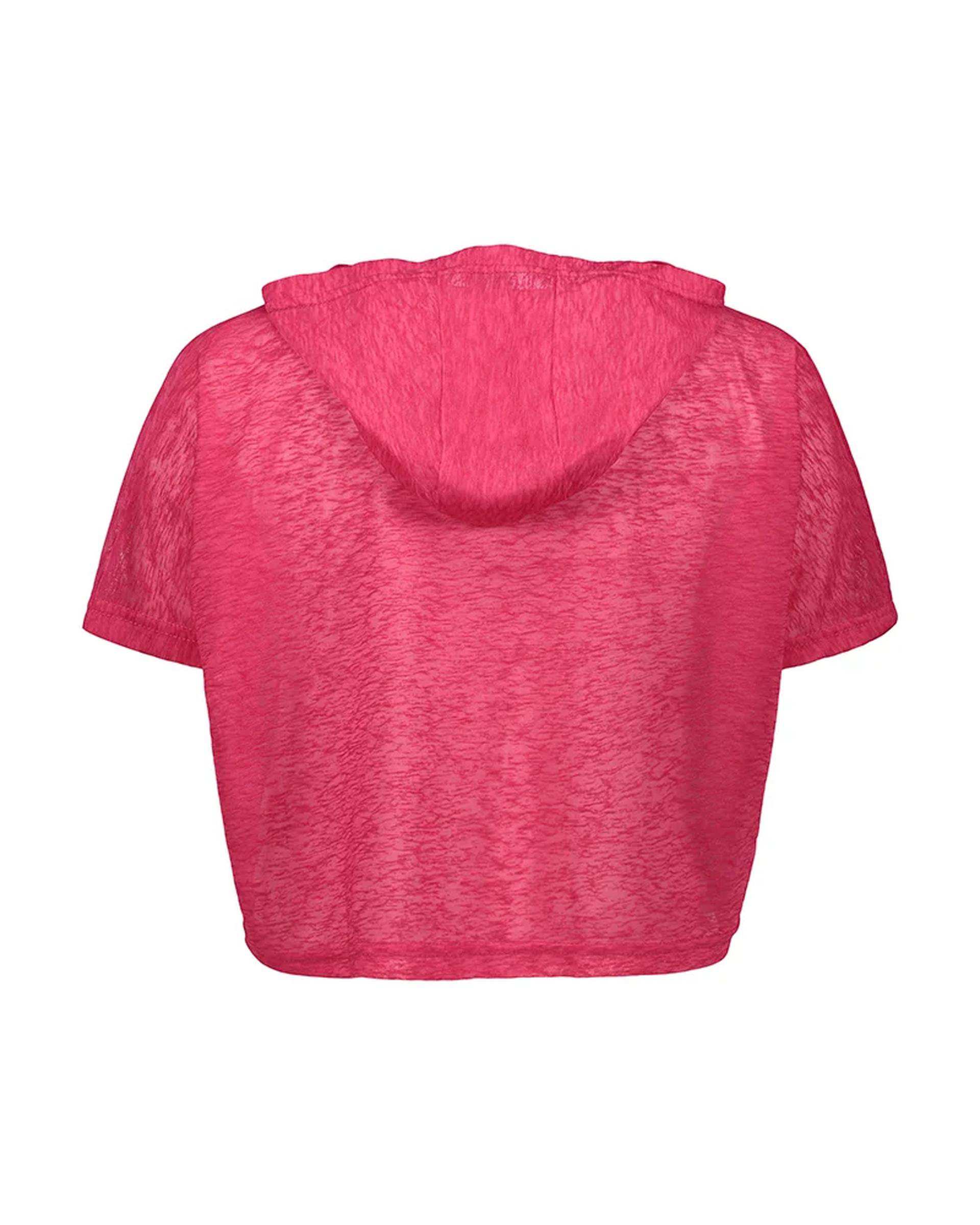 تی شرت کراپ ورزشی زنانه زیپ دار سرخابی نوزده نود و یک 1991 مدل TS1992 SO