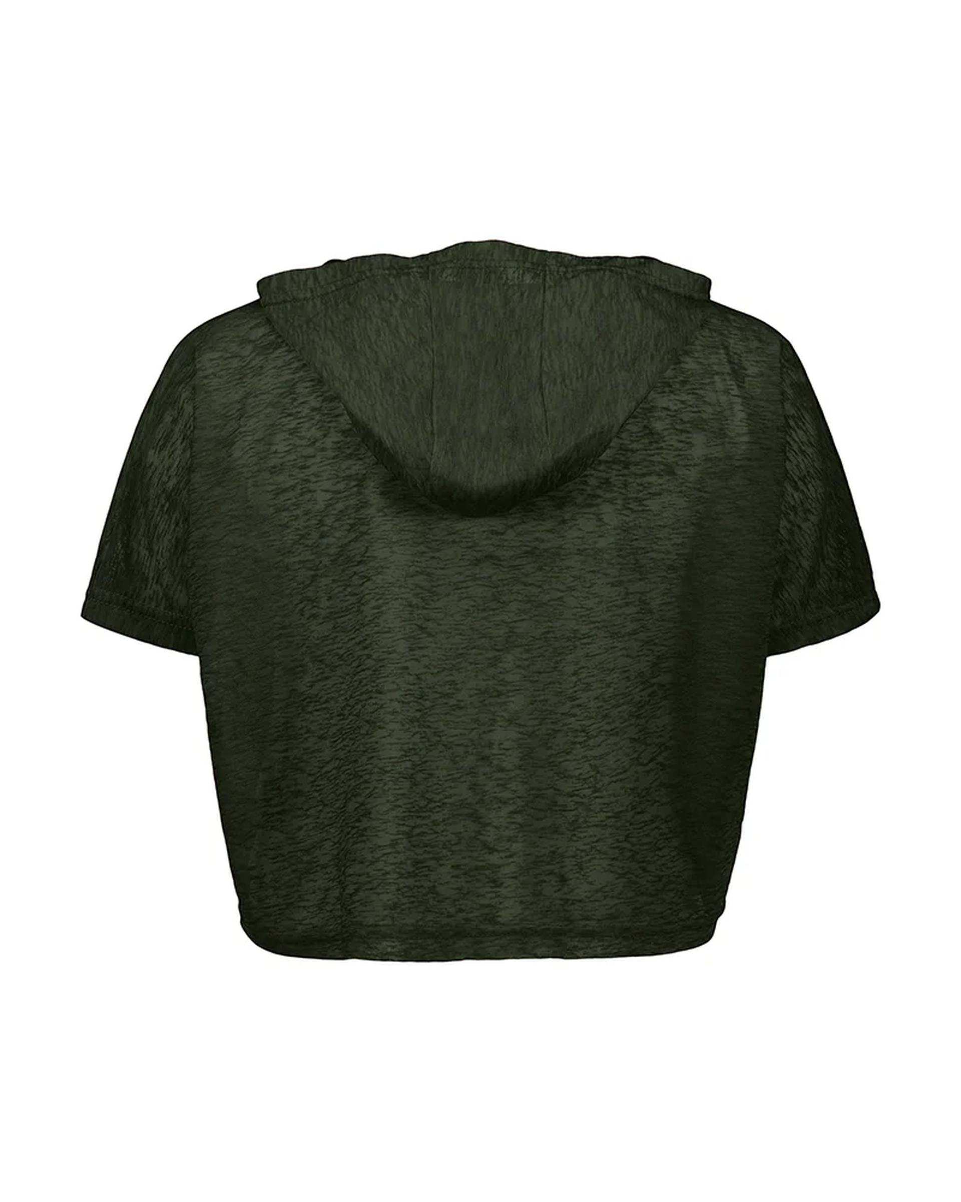 تی شرت کراپ ورزشی زنانه زیپ دار سبز نوزده نود و یک 1991 مدل TS1992 GR