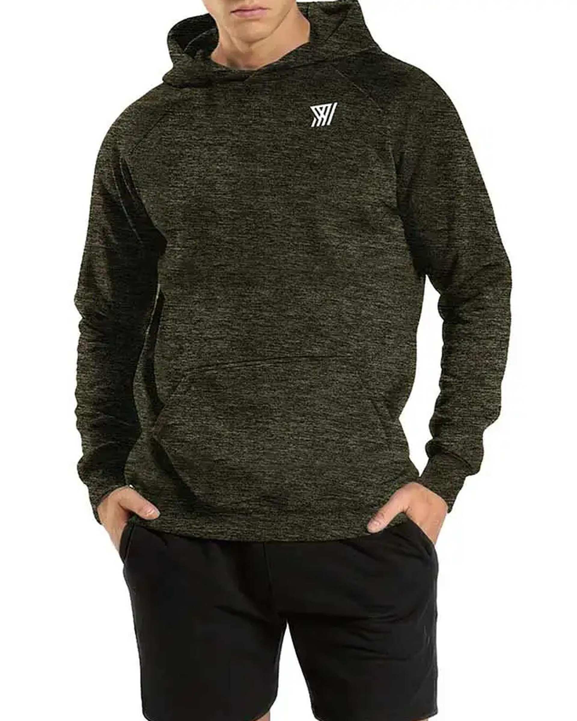 هودی ورزشی مردانه سبز زیتونی نوزده نود و یک 1991 مدل GK1941 OGr