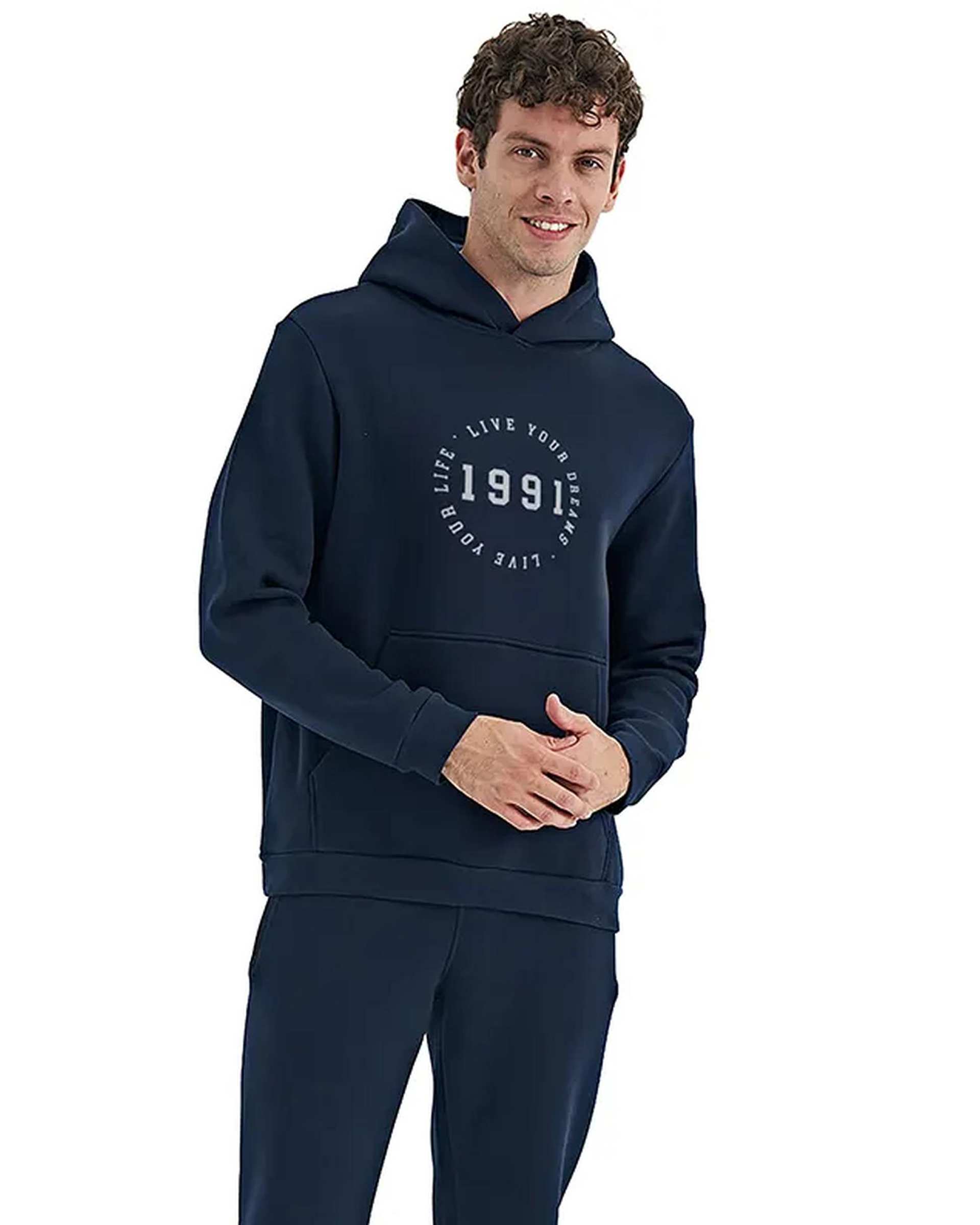 هودی مردانه Brush سرمه ای نوزده نود و یک 1991 مدل GK1931 NB