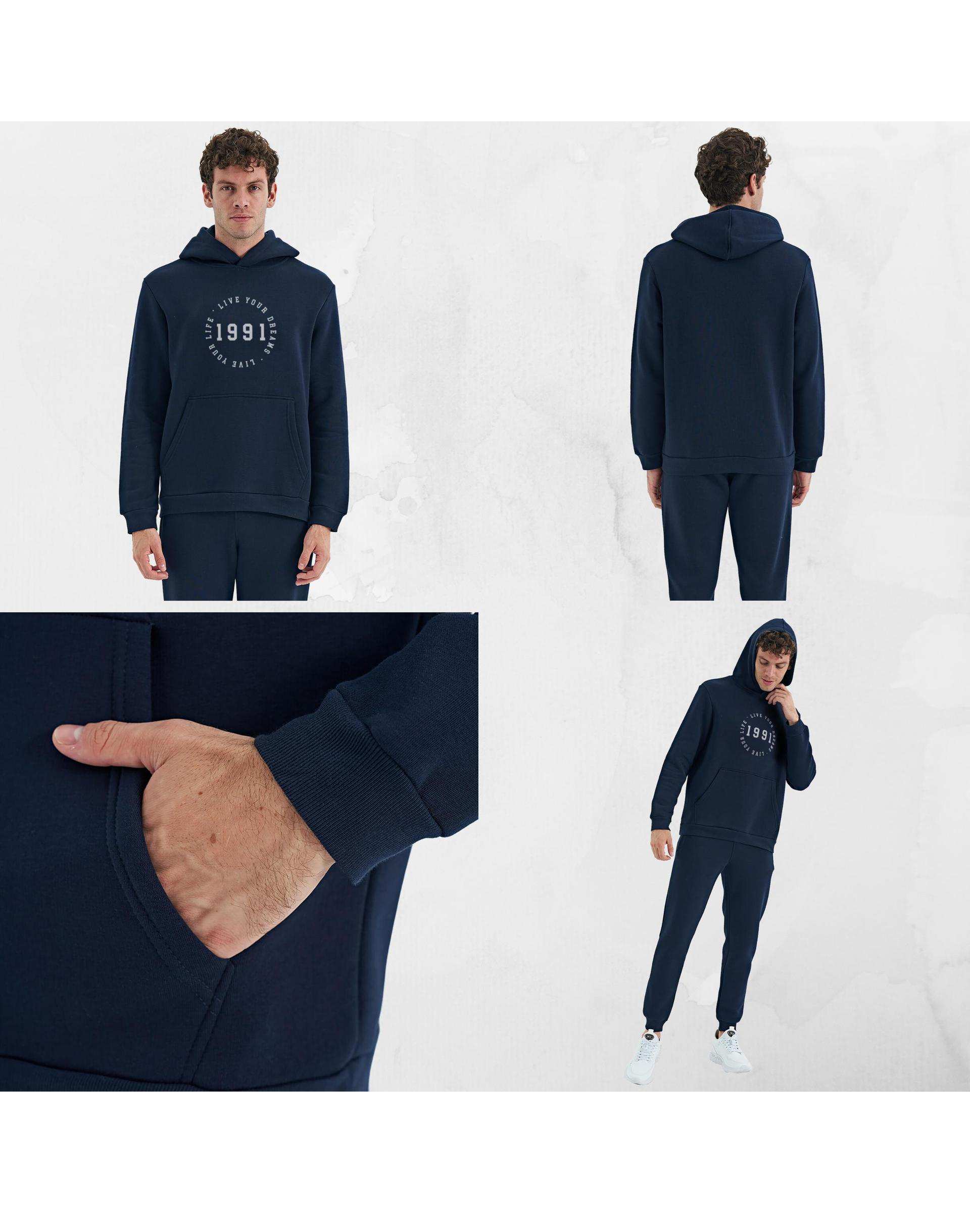 هودی مردانه Brush سرمه ای نوزده نود و یک 1991 مدل GK1931 NB