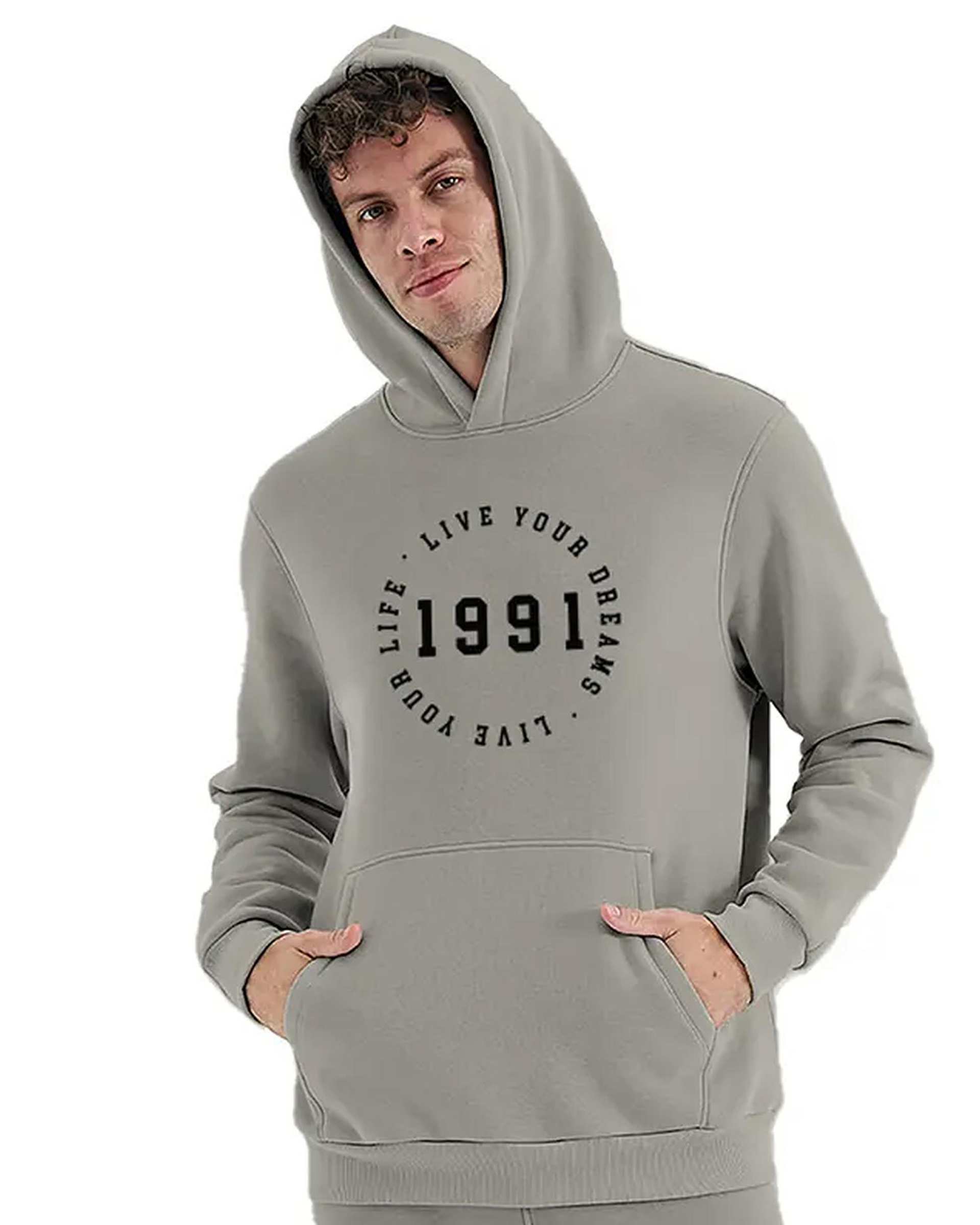 هودی مردانه Brush طوسی نوزده نود و یک 1991 مدل GK1931 G