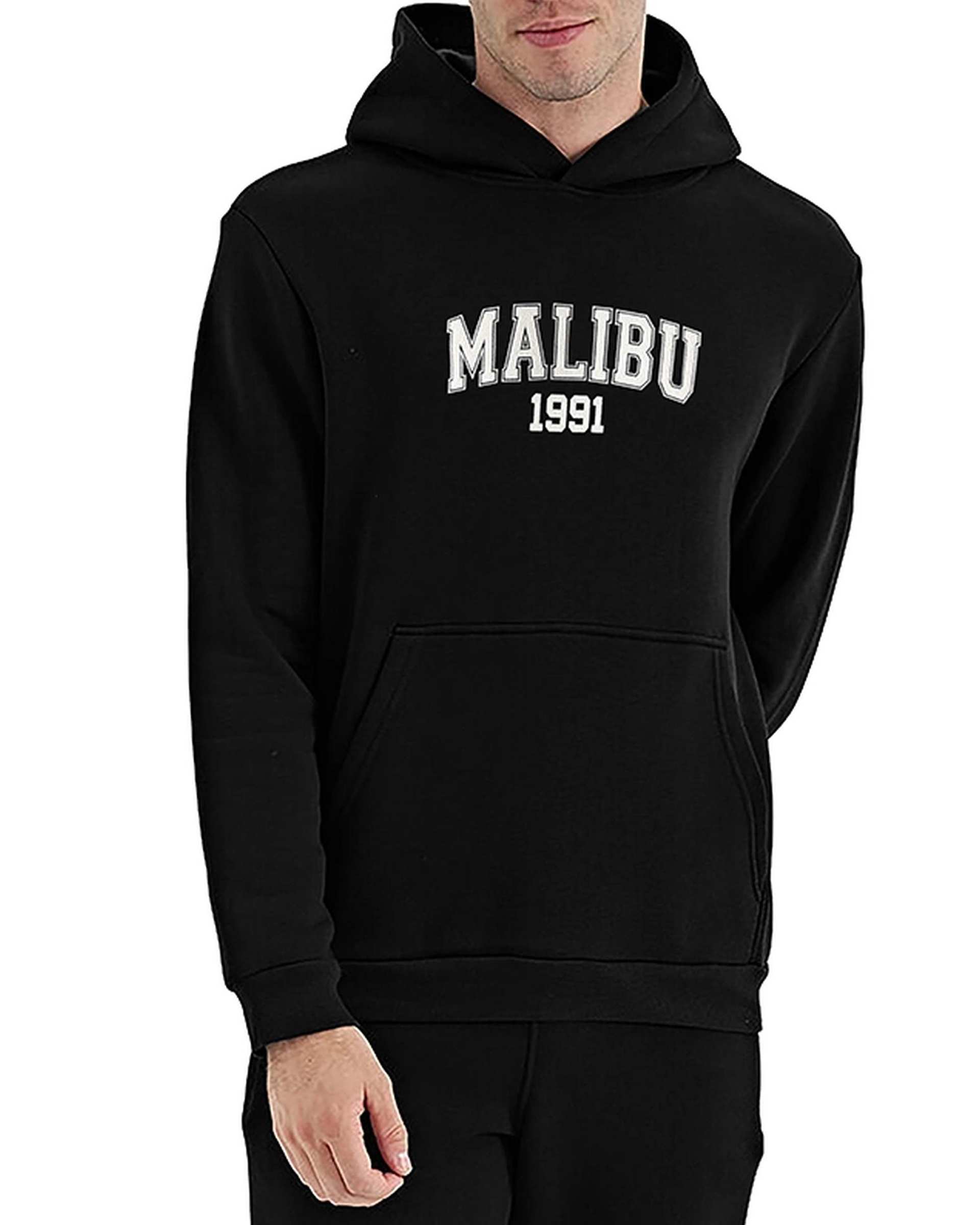 هودی مردانه MALIBU مشکی نوزده نود و یک 1991 مدل GK1945 B