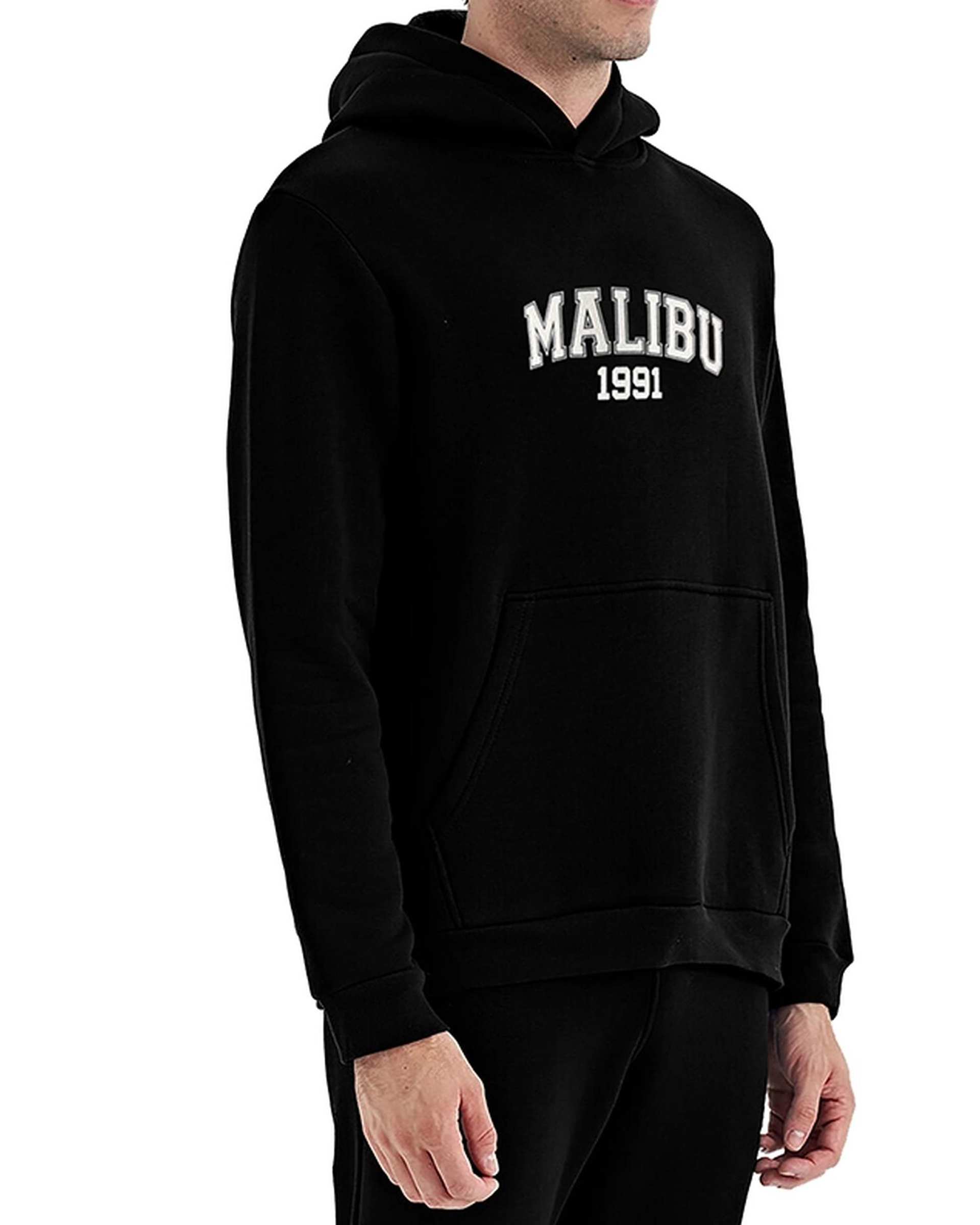 هودی مردانه MALIBU مشکی نوزده نود و یک 1991 مدل GK1945 B