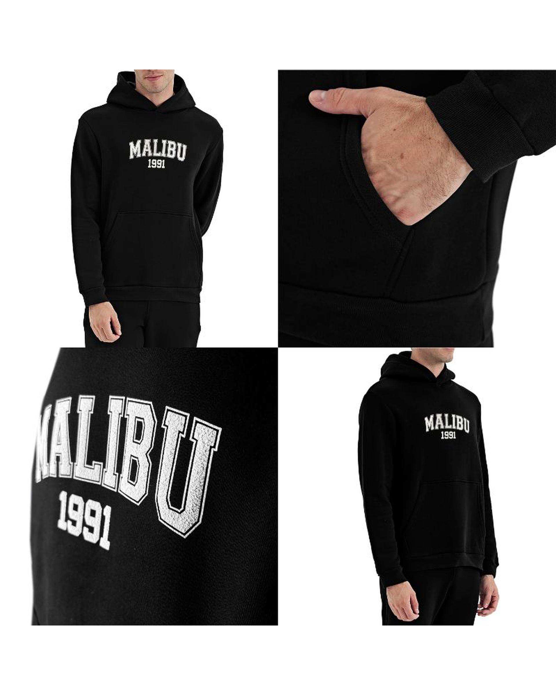 هودی مردانه MALIBU مشکی نوزده نود و یک 1991 مدل GK1945 B