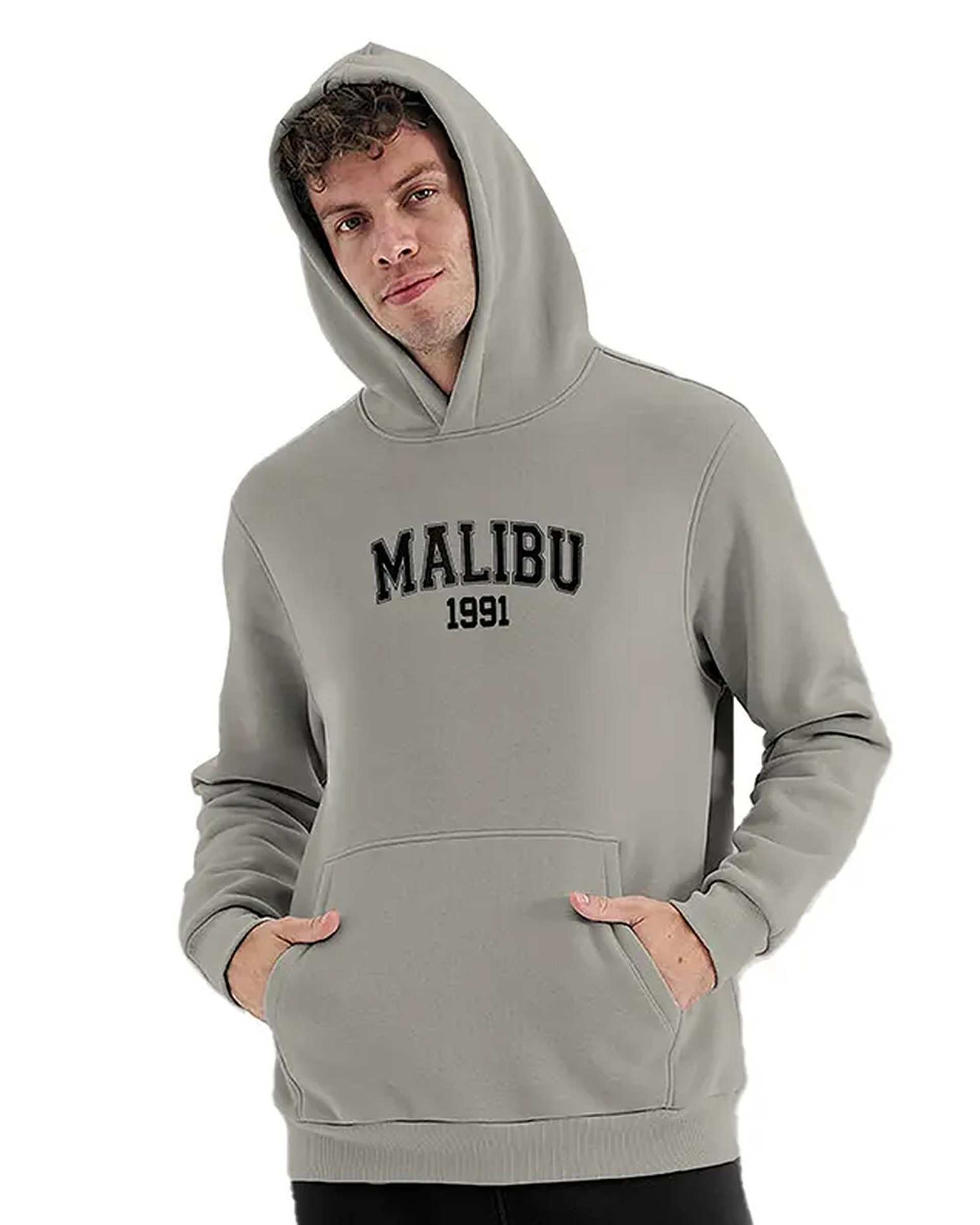 هودی مردانه MALIBU طوسی نوزده نود و یک 1991 مدل GK1945 G