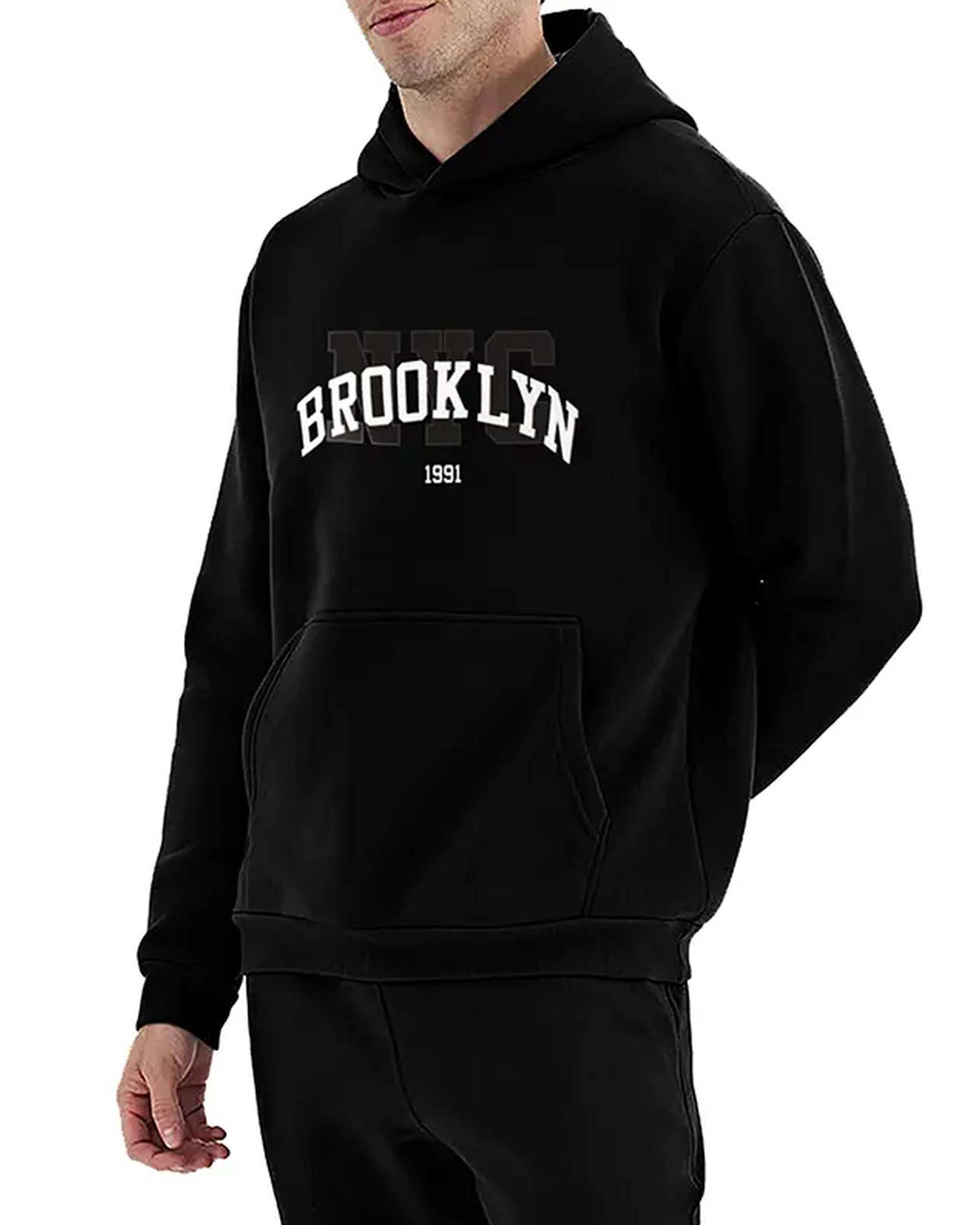 هودی مردانه BROOKLYN مشکی نوزده نود و یک 1991 مدل GK1946 B