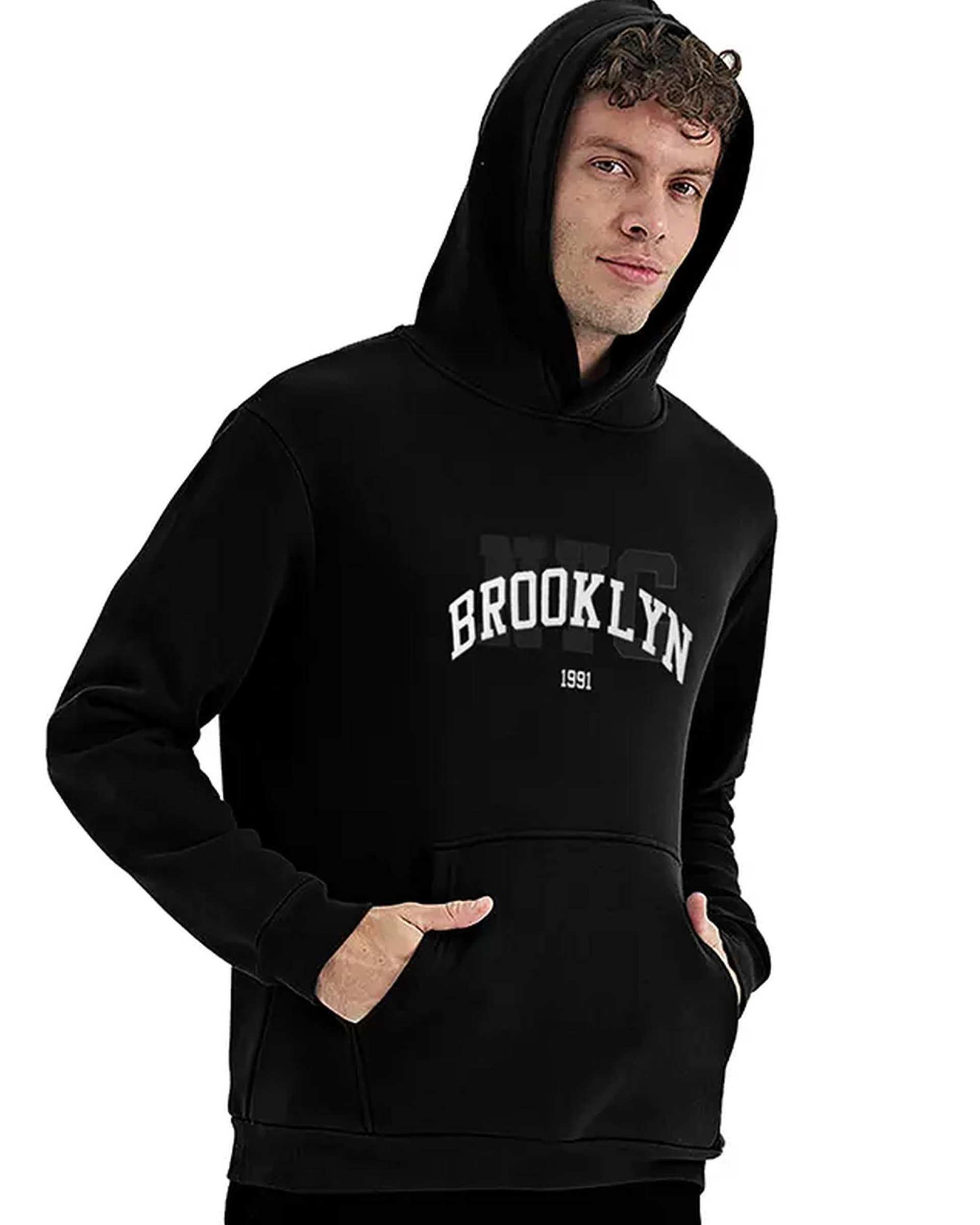 هودی مردانه BROOKLYN مشکی نوزده نود و یک 1991 مدل GK1946 B
