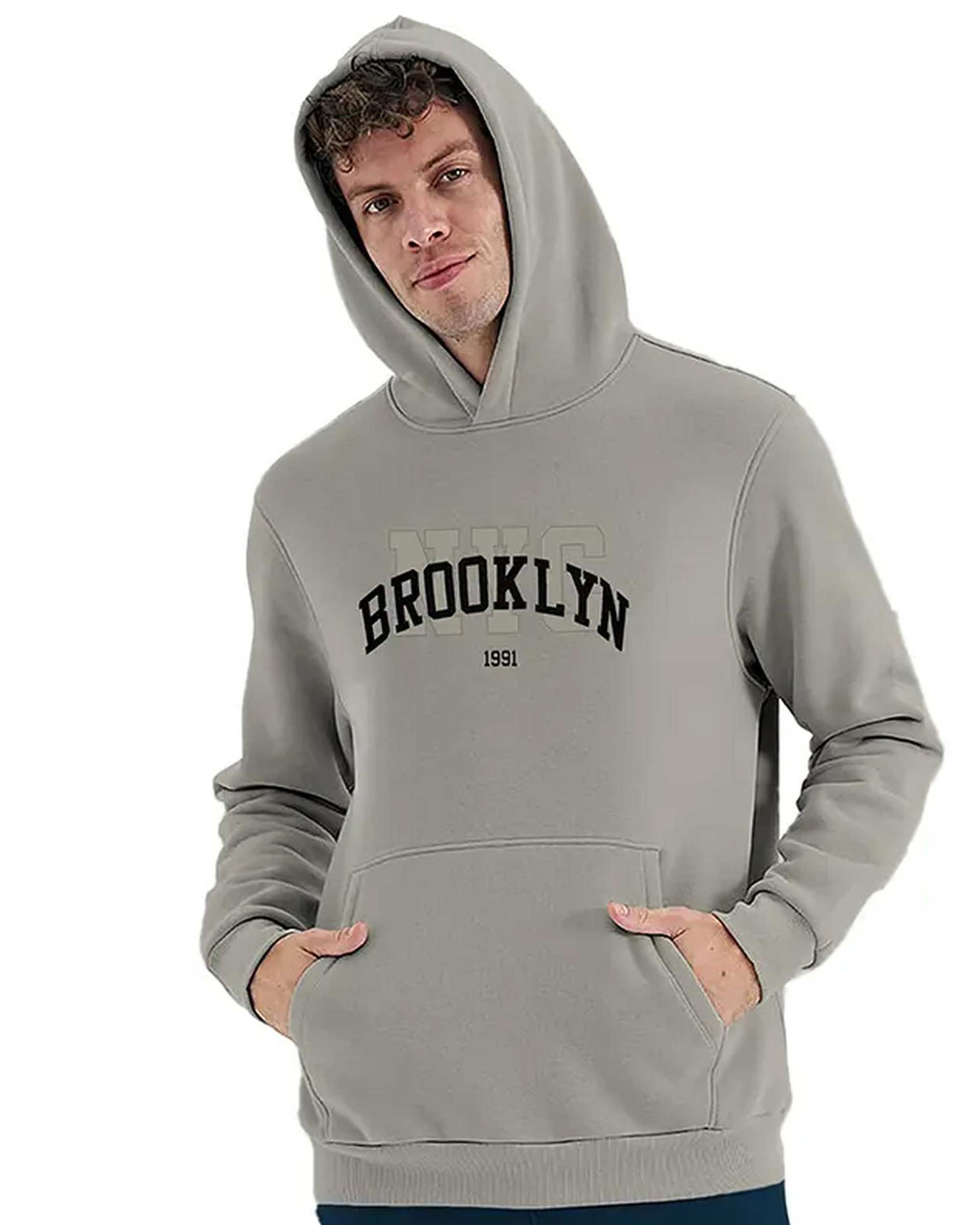 هودی مردانه BROOKLYN طوسی نوزده نود و یک 1991 مدل GK1946 G