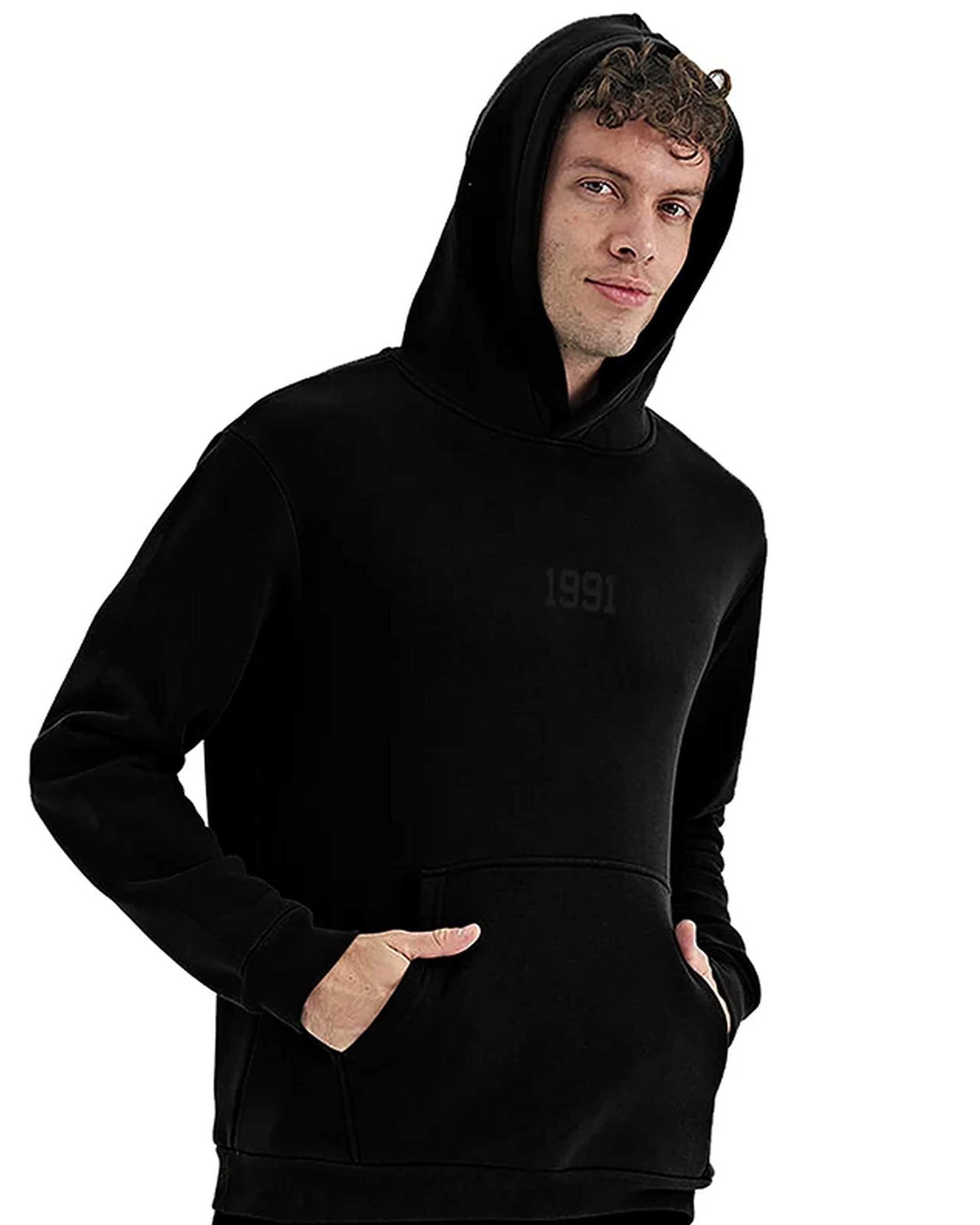 هودی مردانه مشکی نوزده نود و یک 1991 مدل GK1948 B