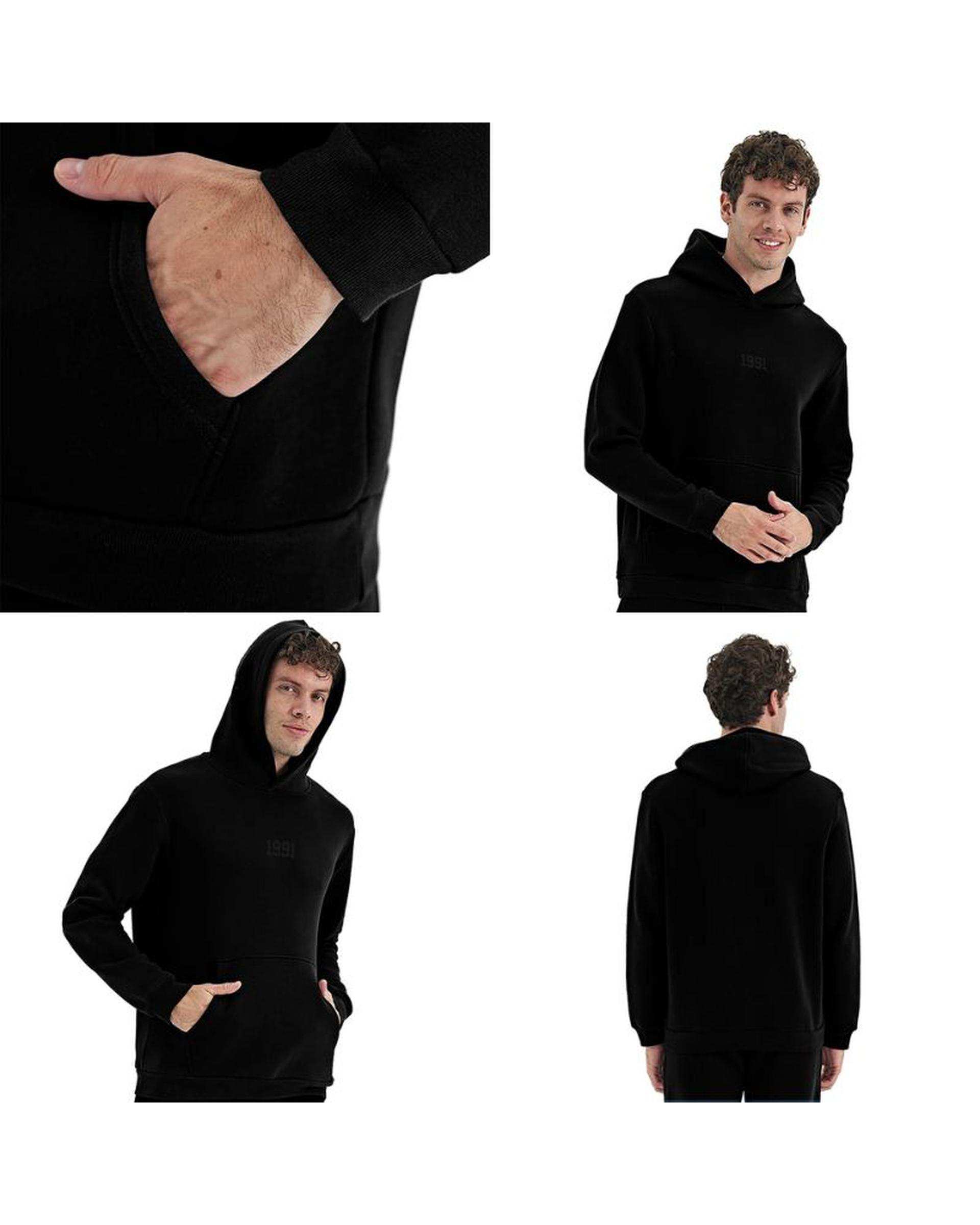 هودی مردانه مشکی نوزده نود و یک 1991 مدل GK1948 B