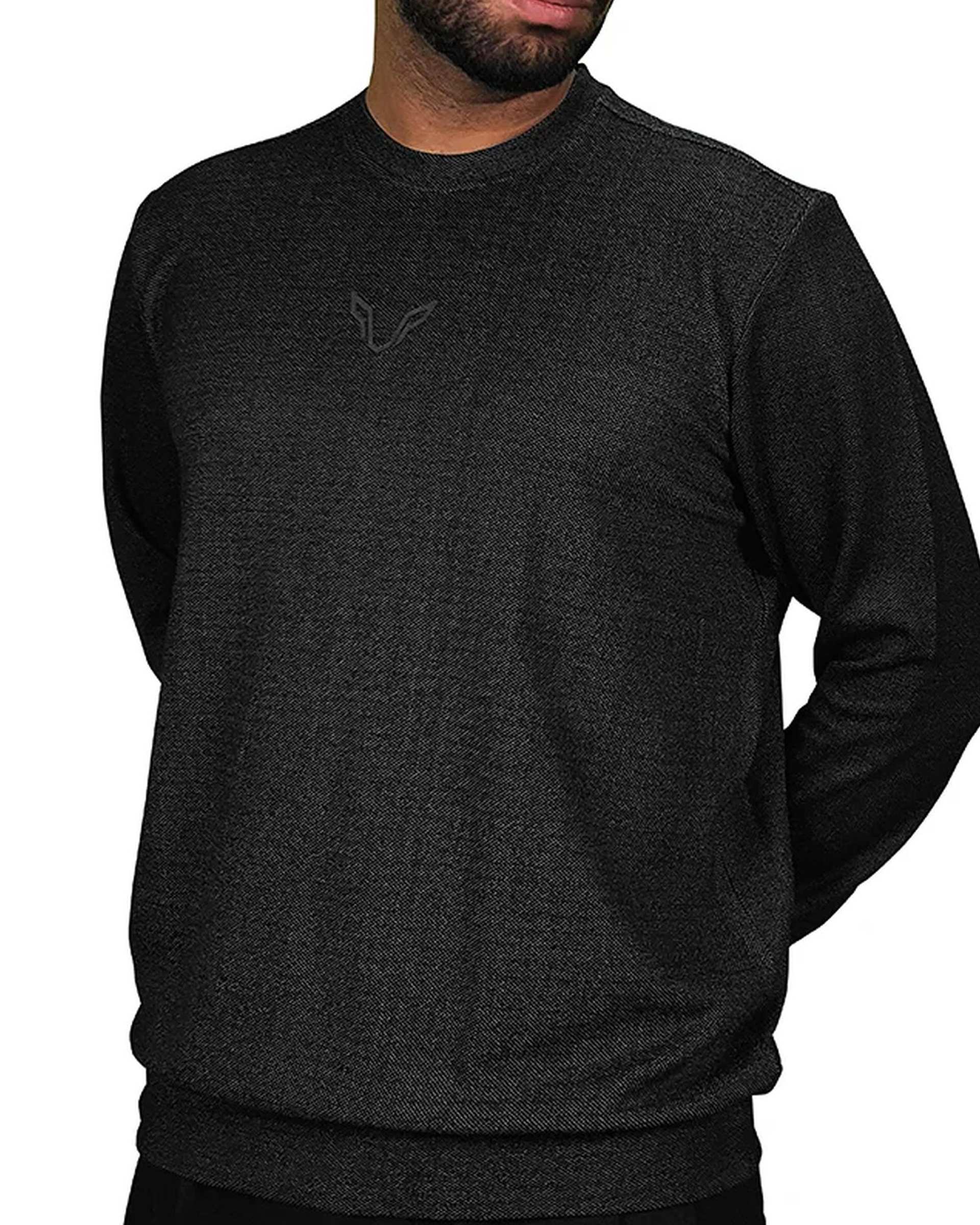 سویشرت مردانه خاویاری مشکی نوزده نود و یک 1991 مدل GK1949 B