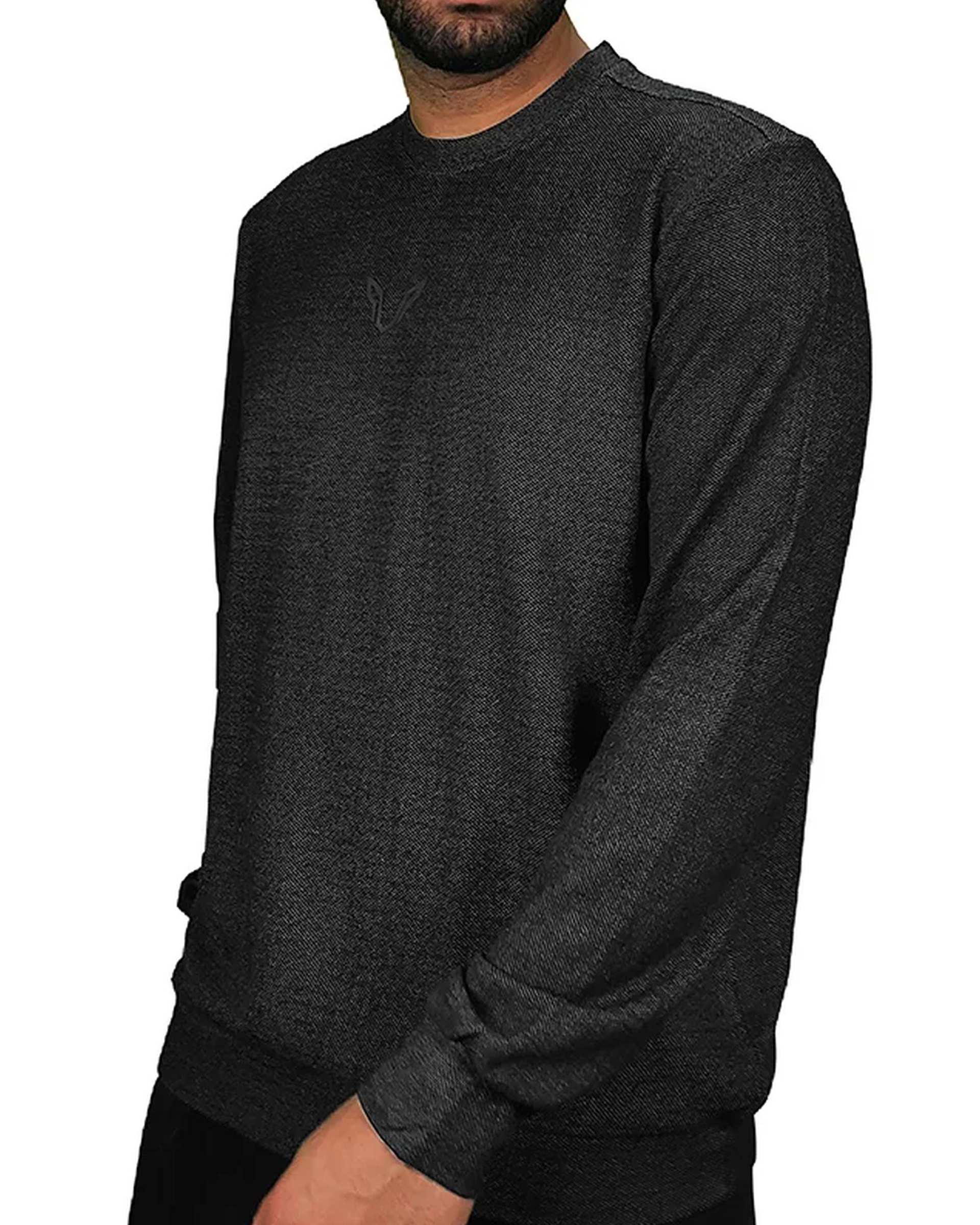 سویشرت مردانه خاویاری مشکی نوزده نود و یک 1991 مدل GK1949 B