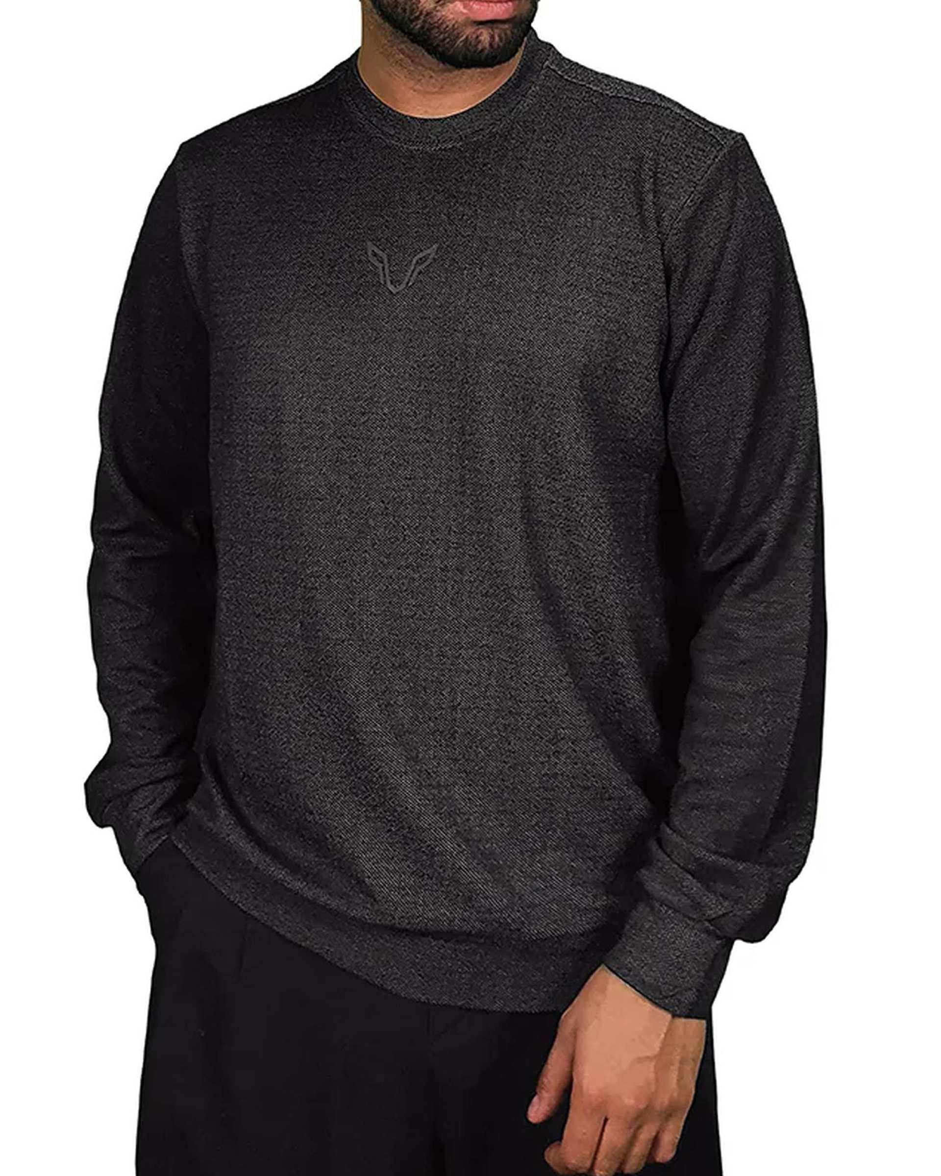 سویشرت مردانه خاویاری مشکی نوزده نود و یک 1991 مدل GK1949 B