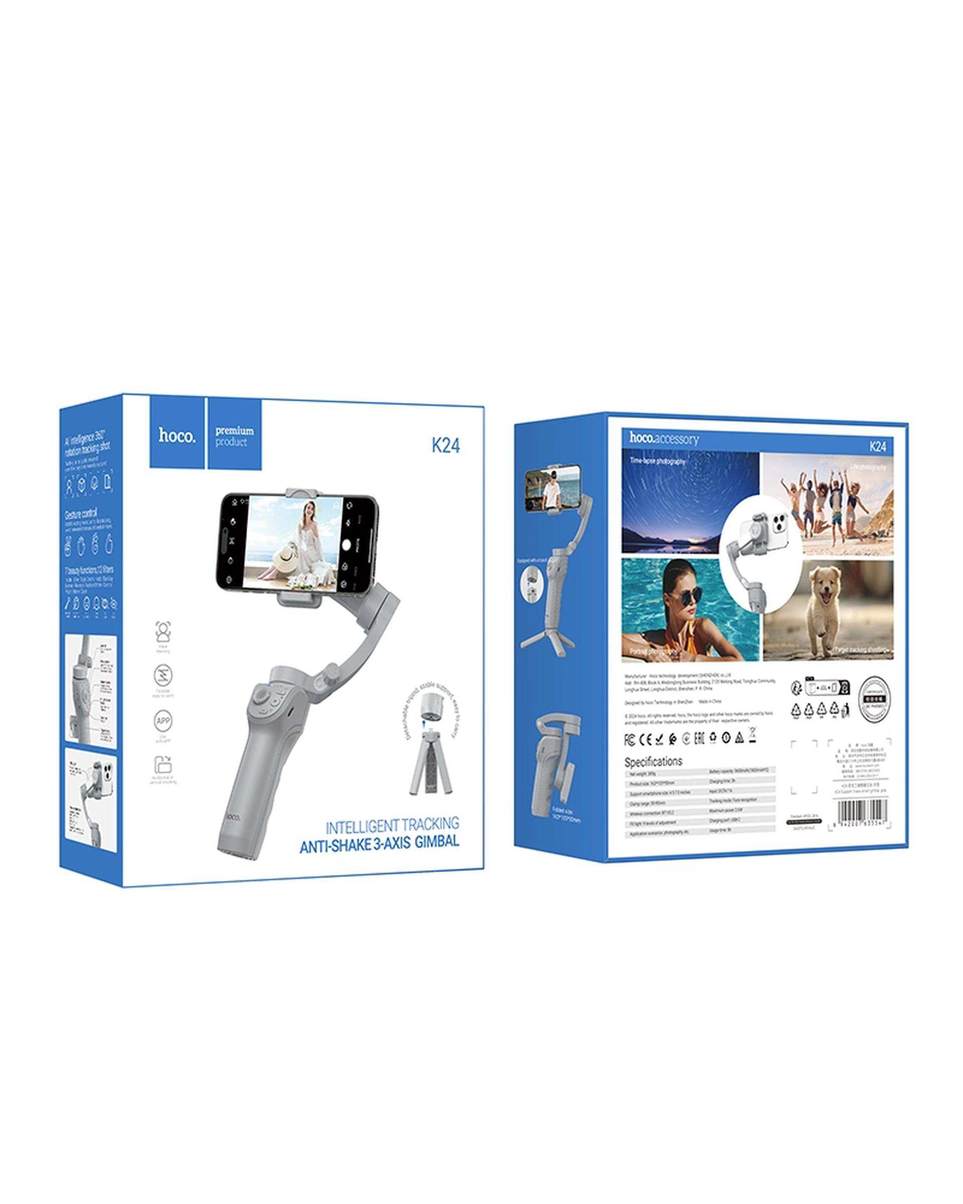 پایه نگهدارنده گوشی موبایل گیمبال طوسی هوکو Hoco مدل K24