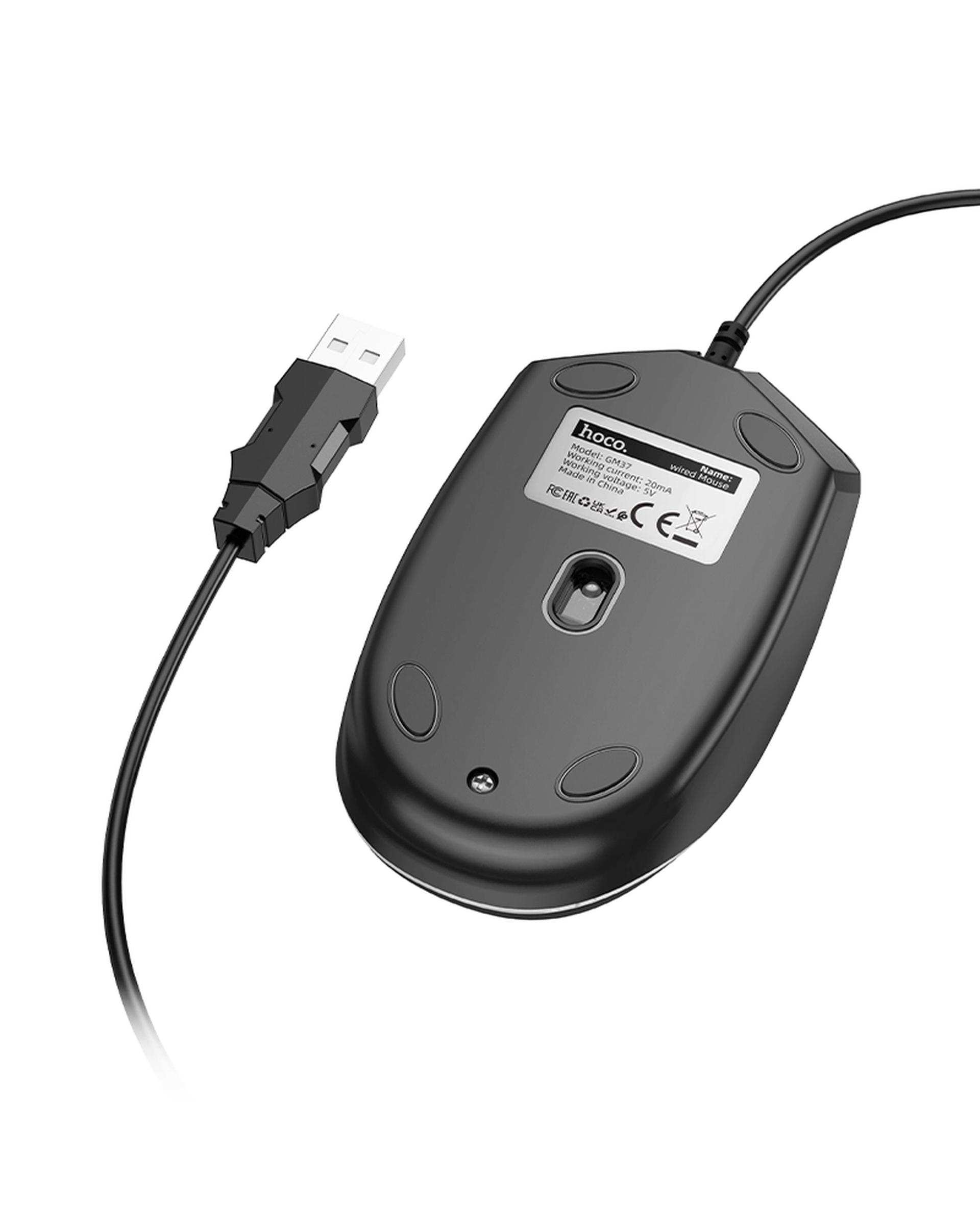 ماوس سیمی گیمینگ مشکی هوکو Hoco مدل GM37