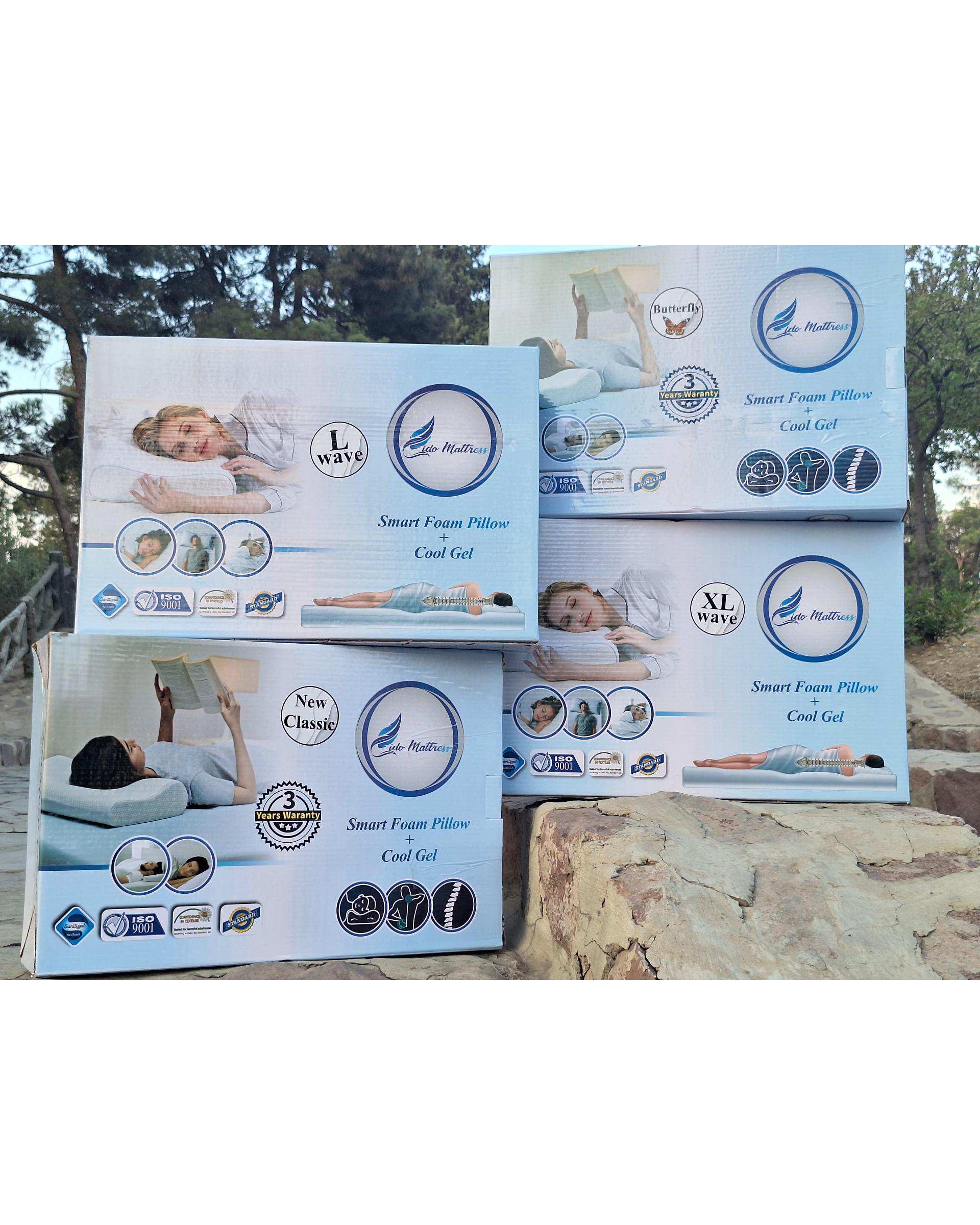 بالش طبی مموری لیدو Lido مدل موج با ژل خنک کننده کد B2X64 سایز دو ایکس لارج