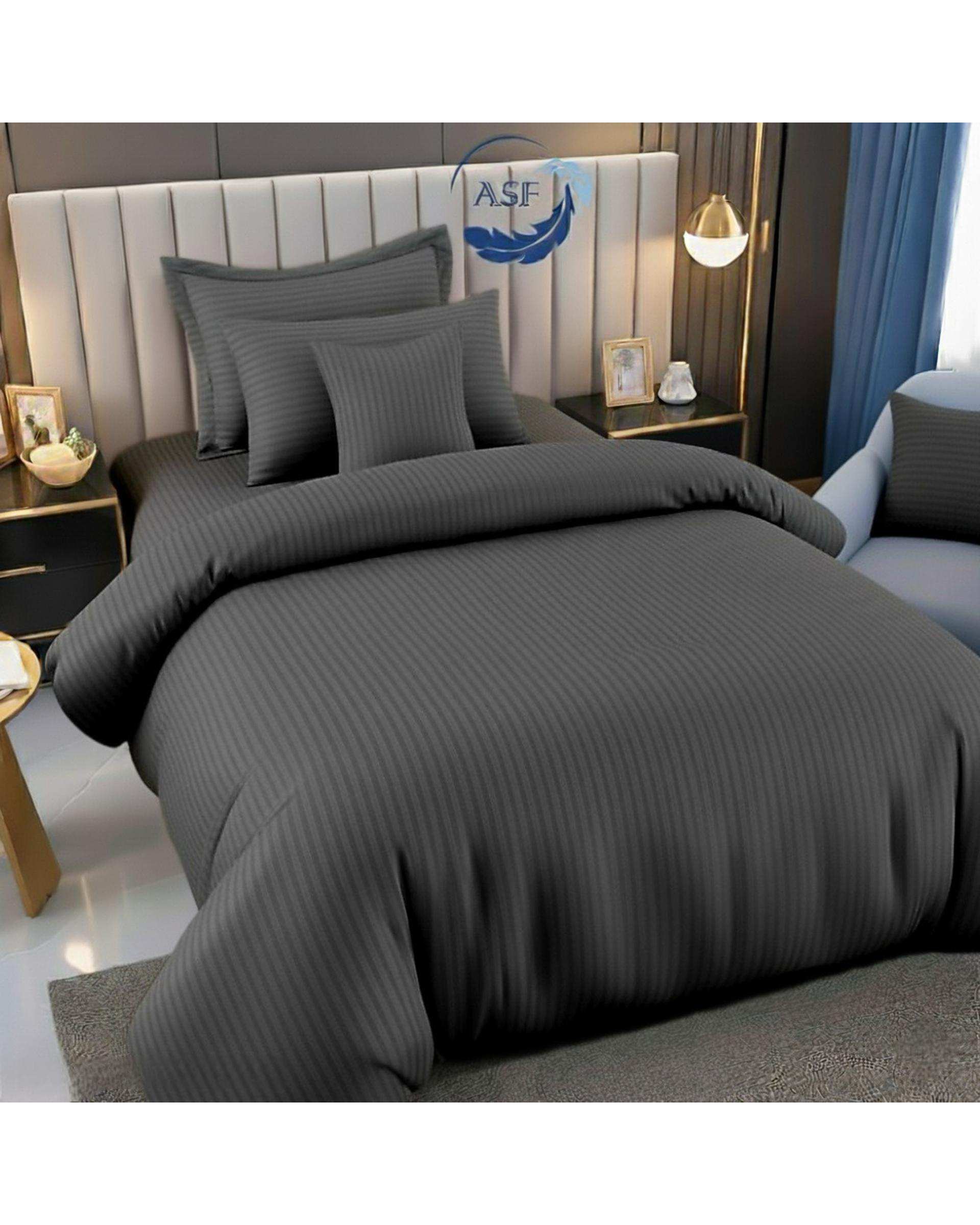 سرویس لحاف روتختی تک نفره 6 تکه عرض ۹۰ طوسی ای اس اف ASF مدل JACQUARD & SATIN با پارچه لوکس ژاکارد