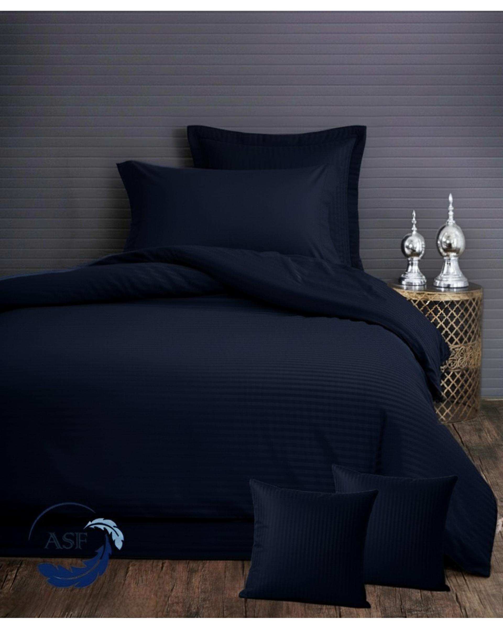 سرویس لحاف روتختی تک نفره 6 تکه عرض ۹۰ سرمه ای ای اس اف ASF مدل JACQUARD & SATIN با پارچه لوکس ژاکارد